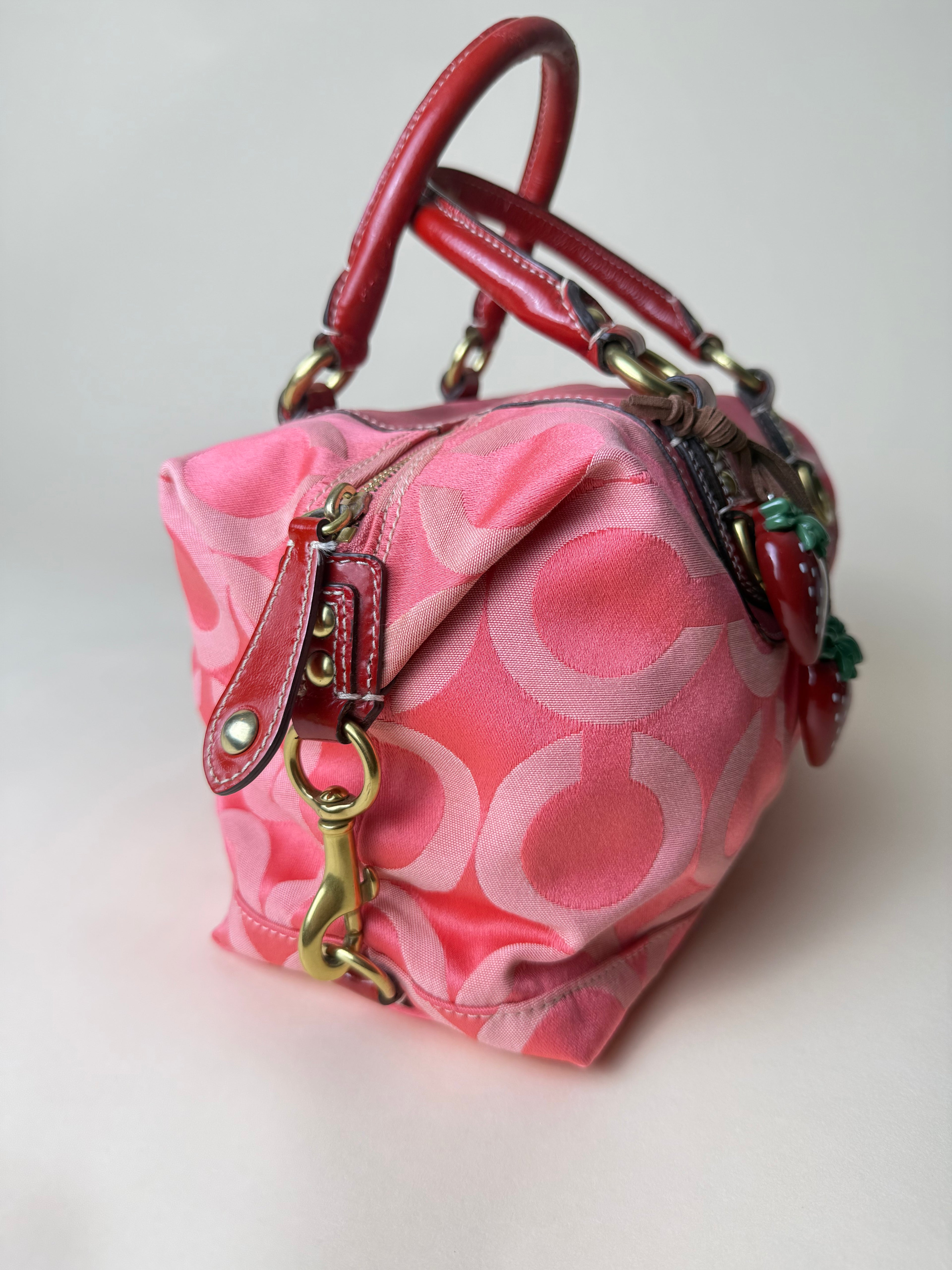 Coach Madison Sabrina Op Art Sateen Convertible Satchel - Barbie Pink
