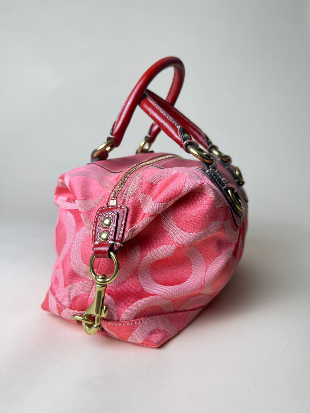 Coach Madison Sabrina Op Art Sateen Convertible Satchel - Barbie Pink