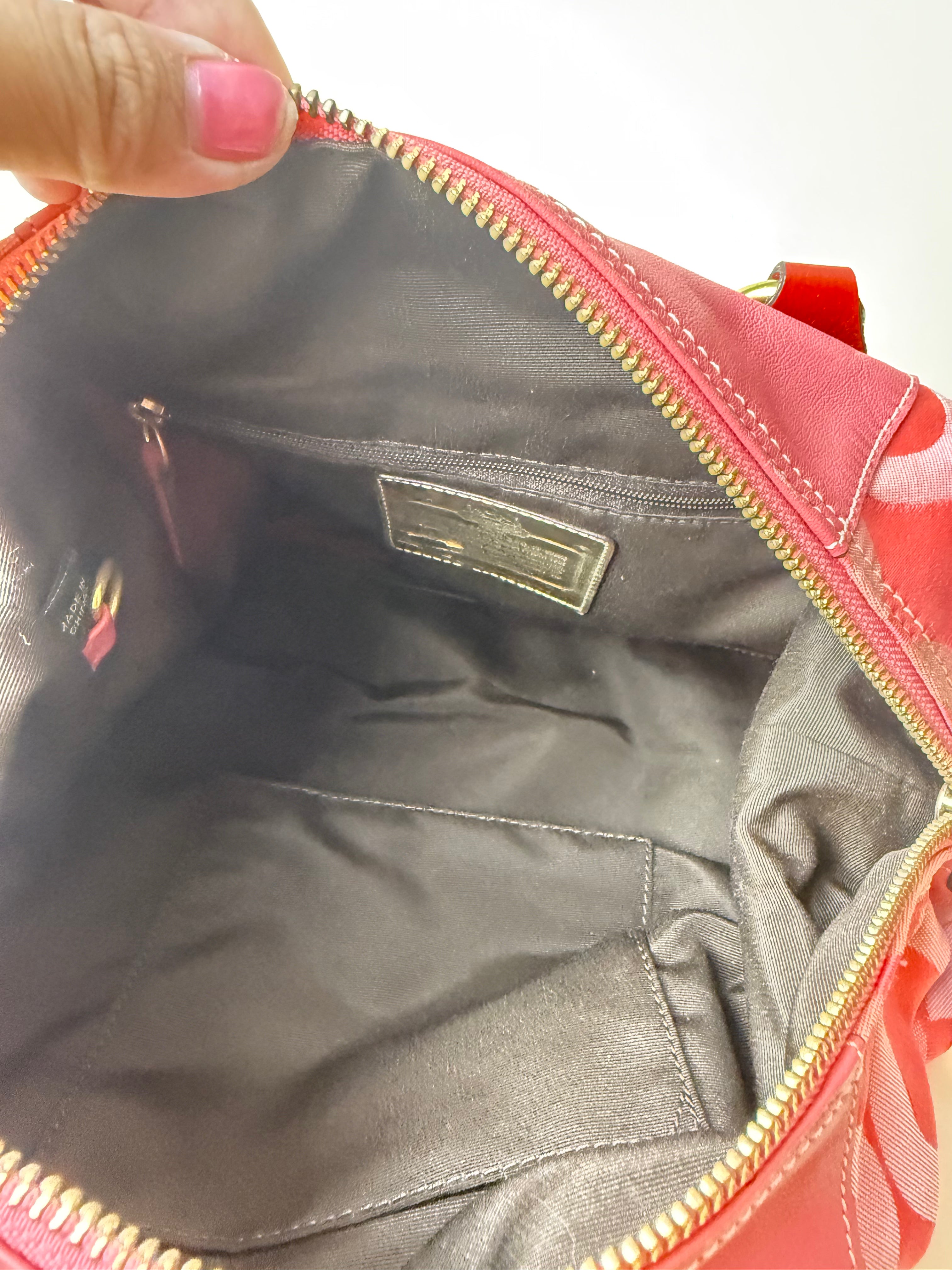 Coach Madison Sabrina Op Art Sateen Convertible Satchel - Barbie Pink