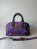 Coach Madison Sabrina Op Art Sateen Convertible Satchel - Plum