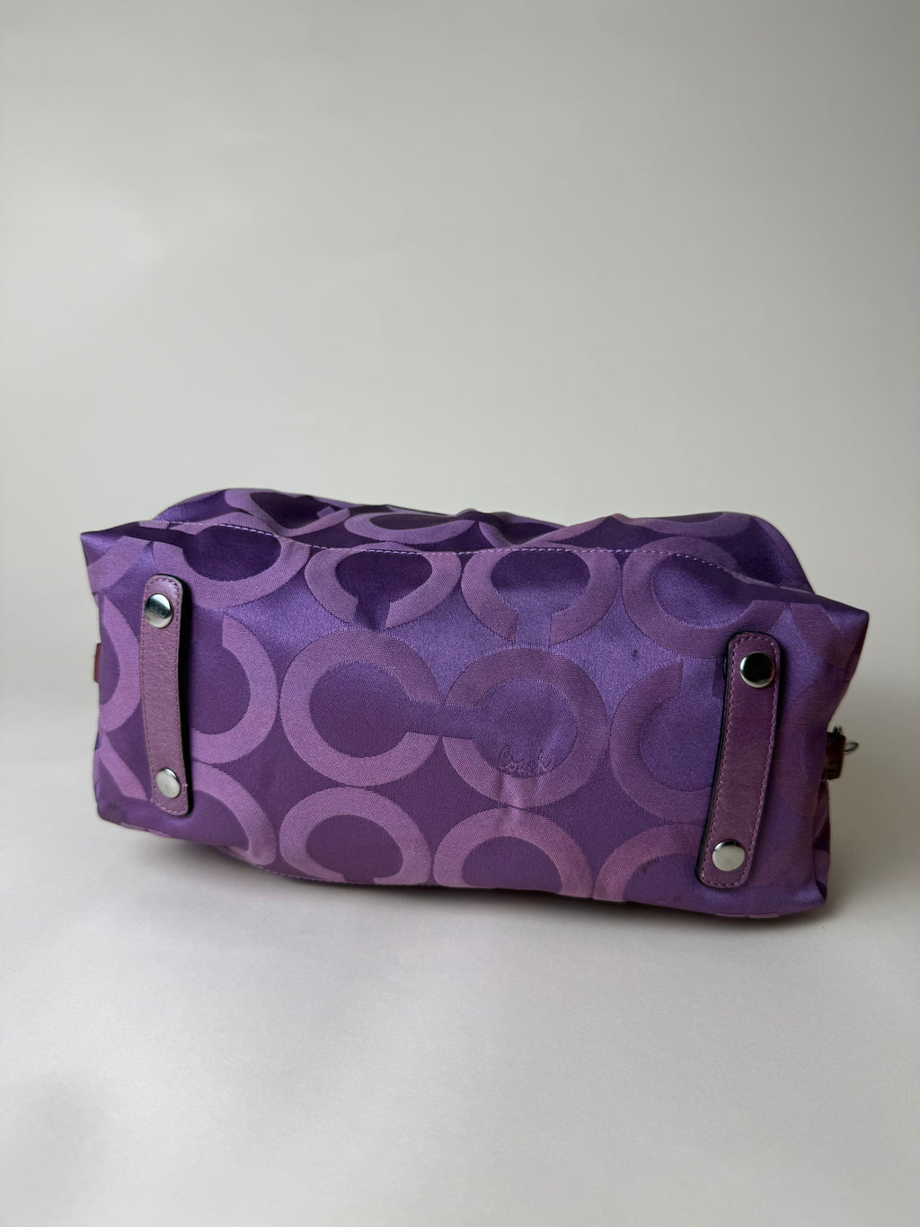 Coach Madison Sabrina Op Art Sateen Convertible Satchel - Plum