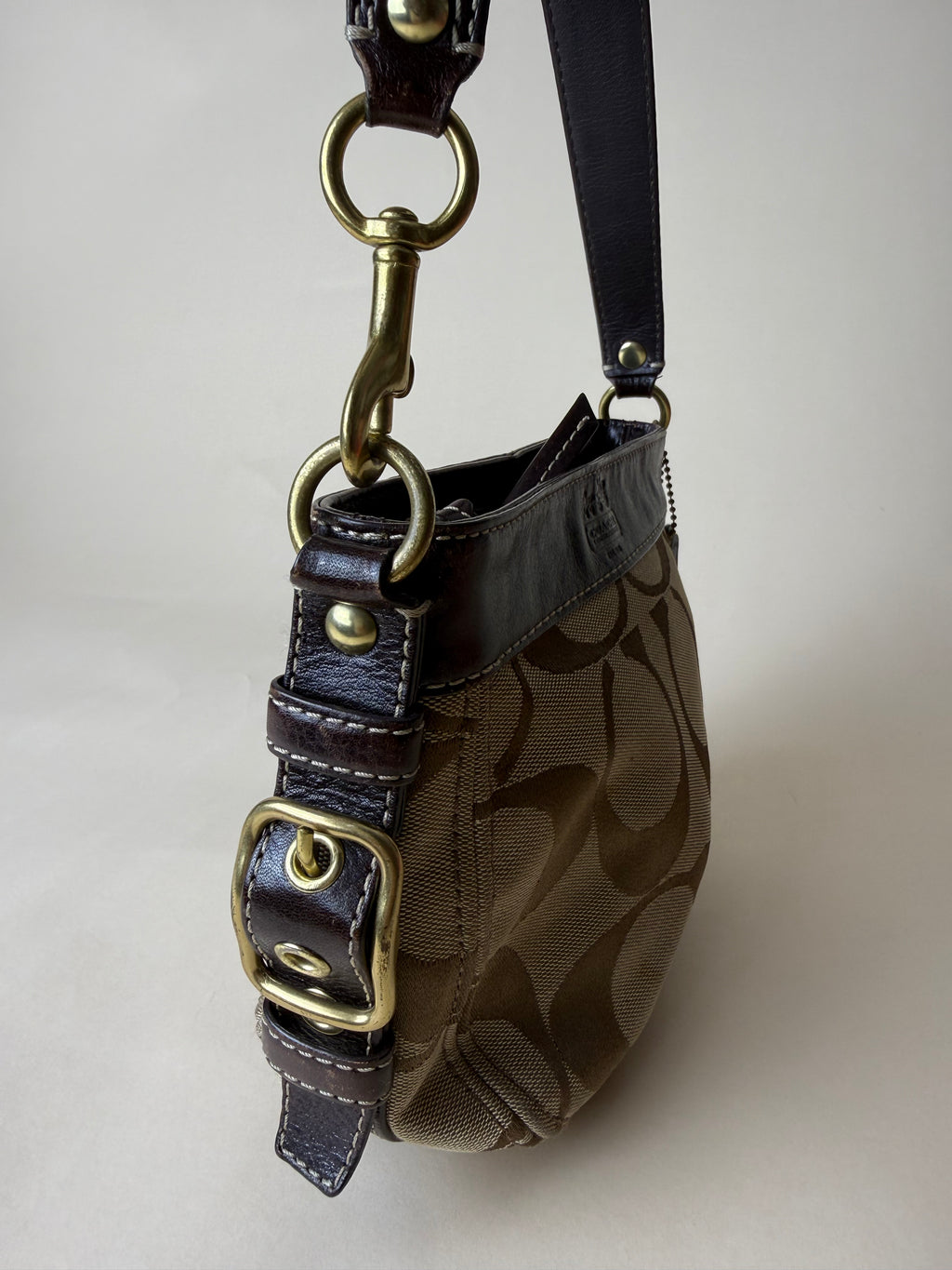 Coach Zoe Mini Signature Shoulder Bag - Brown