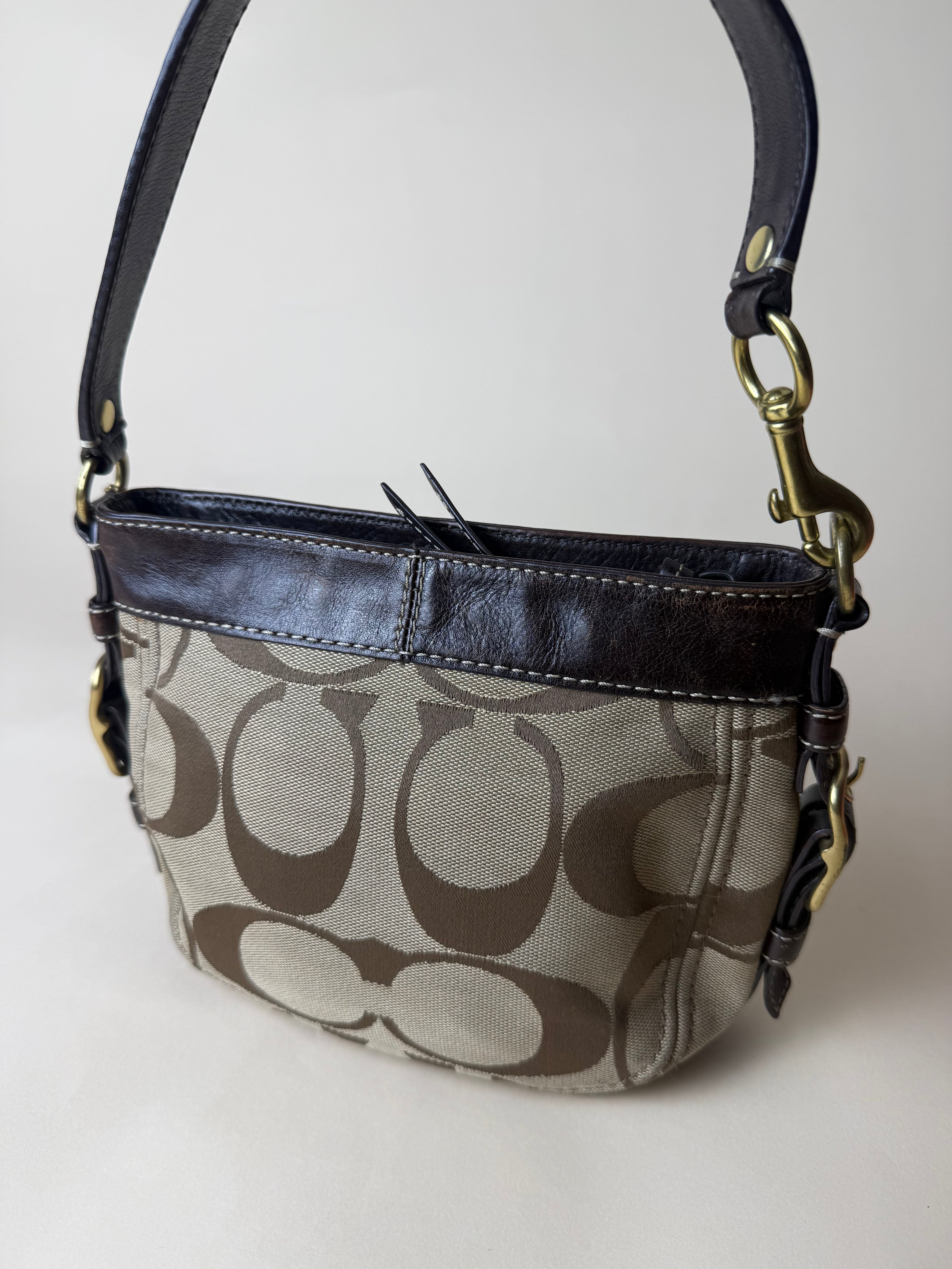 Coach Zoe Mini Signature Shoulder Bag - Brown