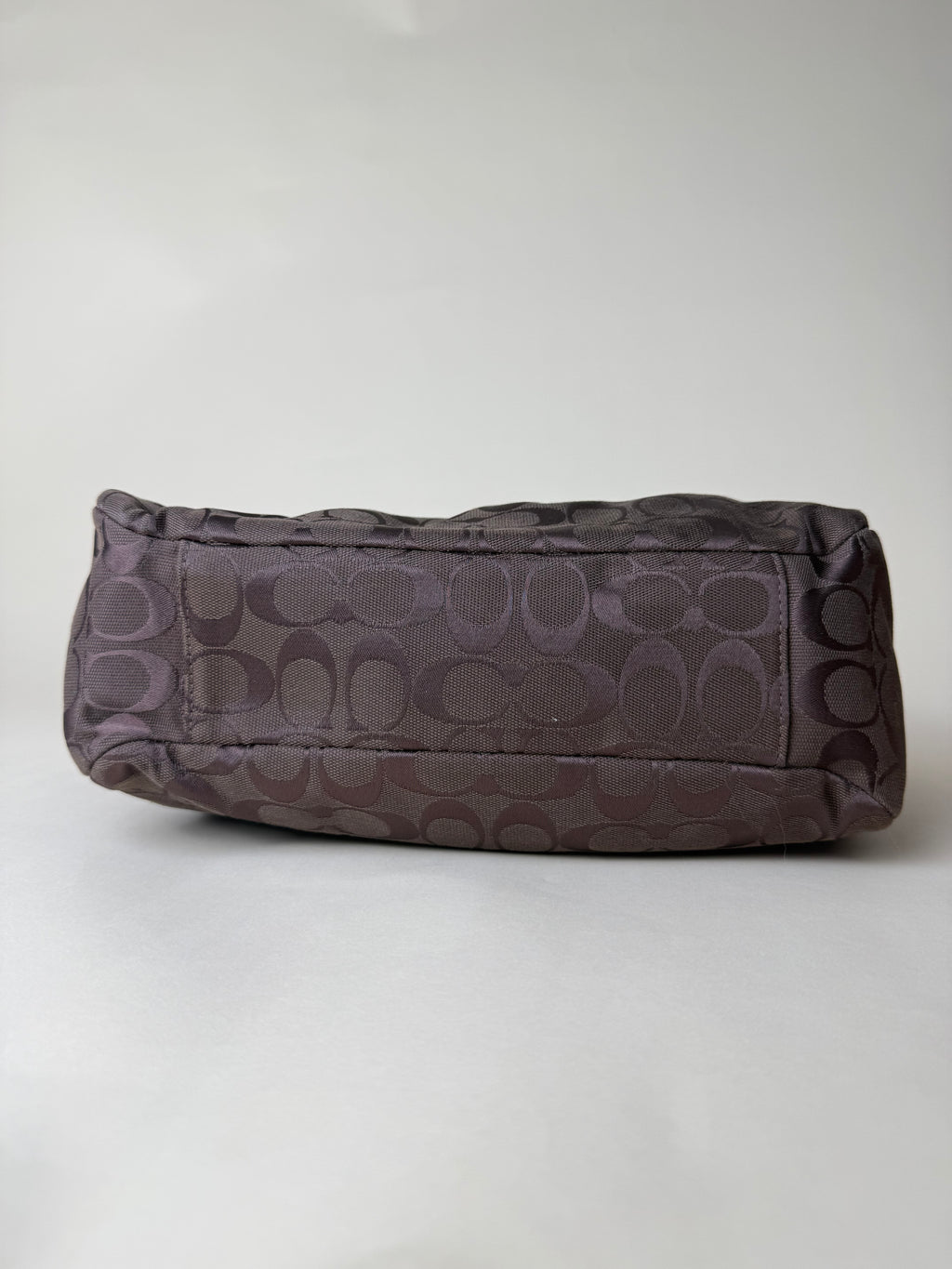 Coach Signature Jacquard Shoulder Tote - Choco Brown