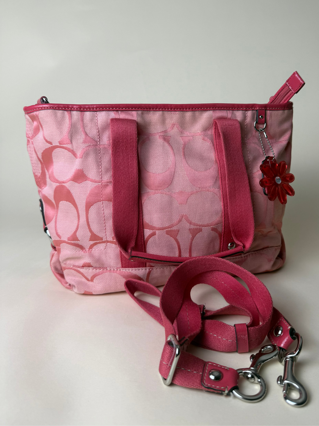 Coach Signature Soft Convertible Tote - Pink