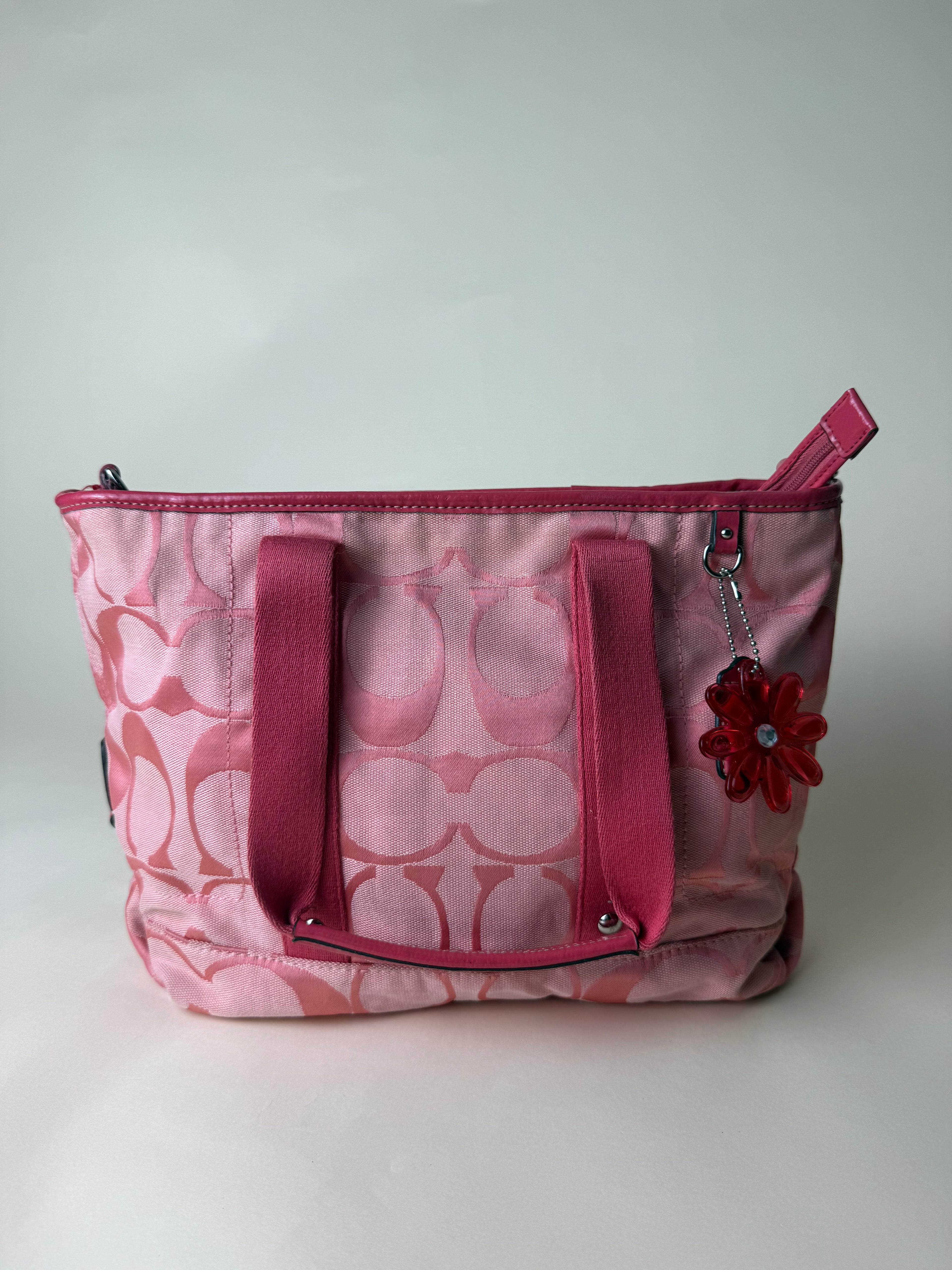 Coach Signature Soft Convertible Tote - Pink