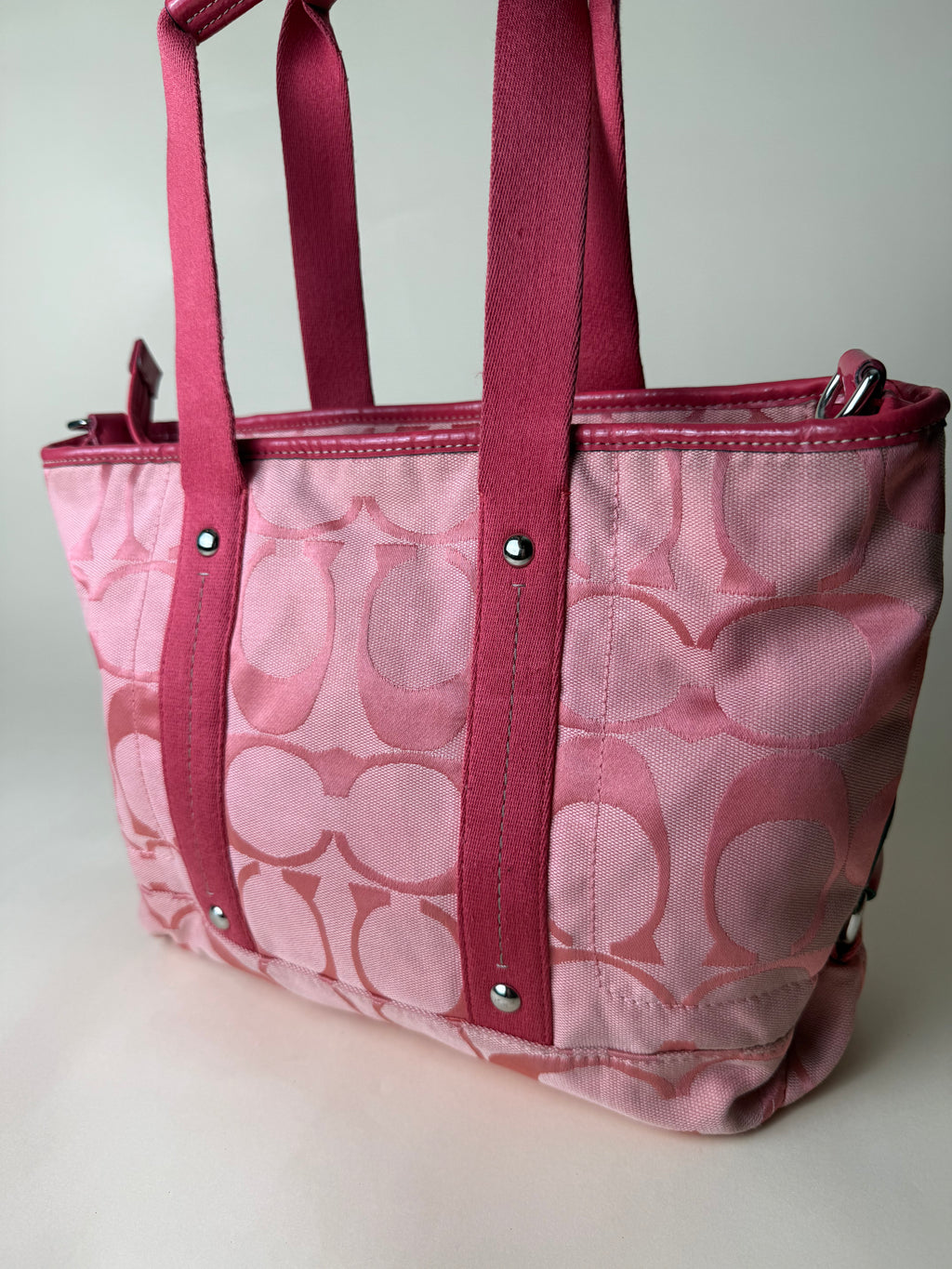 Coach Signature Soft Convertible Tote - Pink