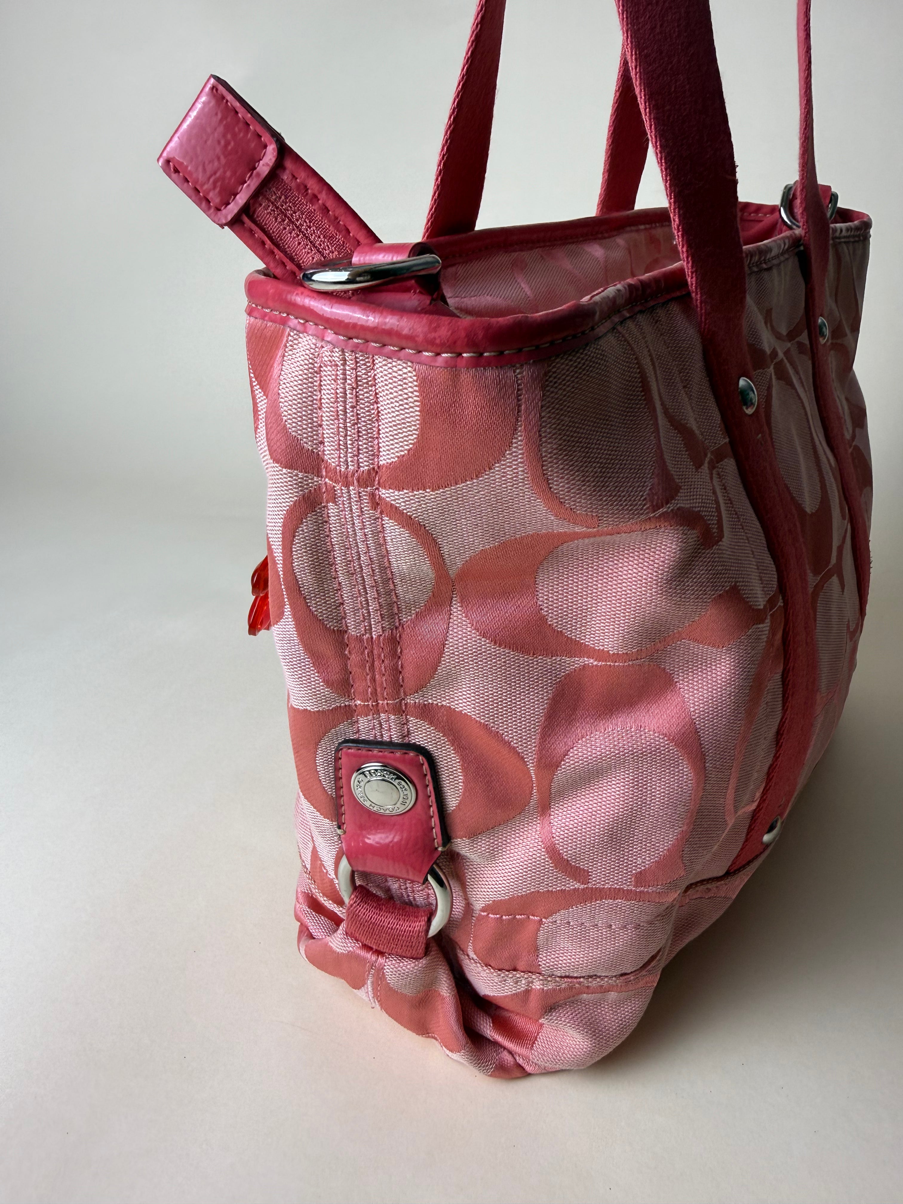 Coach Signature Soft Convertible Tote - Pink