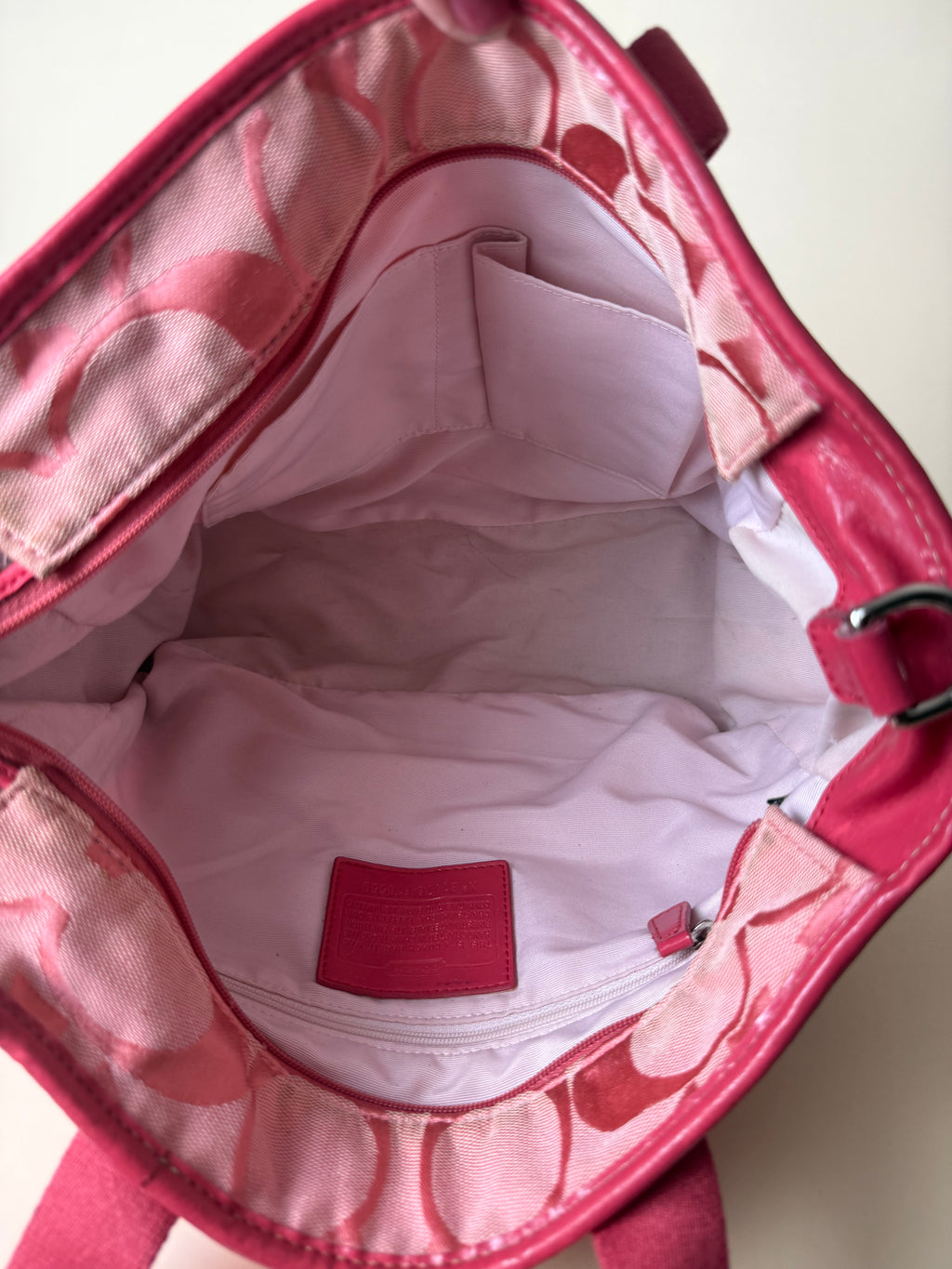 Coach Signature Soft Convertible Tote - Pink