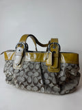 Coach Signature Pleated Tote - Mustard & Brown