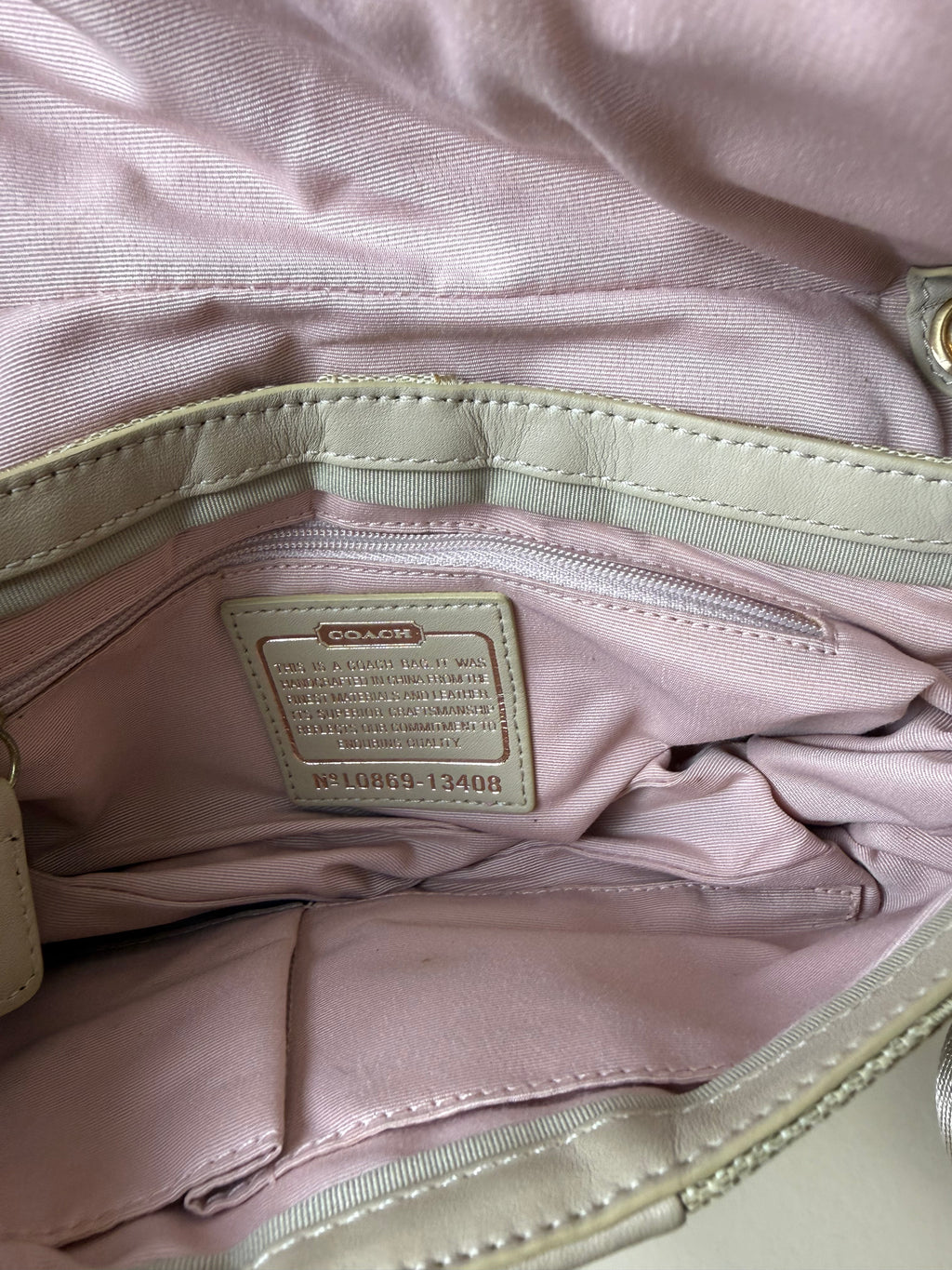Coach Madison Op Art Bow Shoulder Bag - Champagne