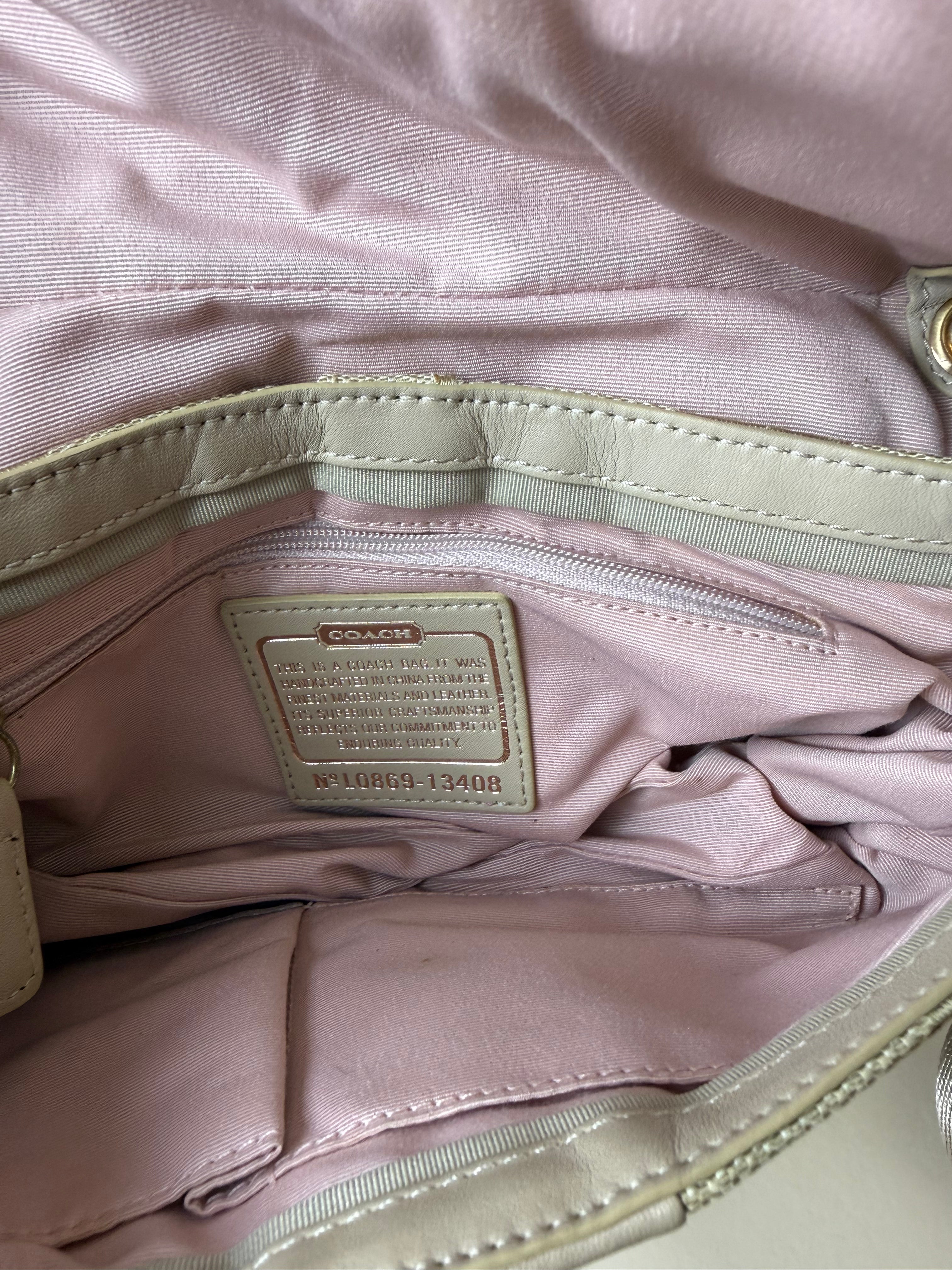 Coach Madison Op Art Bow Shoulder Bag - Champagne