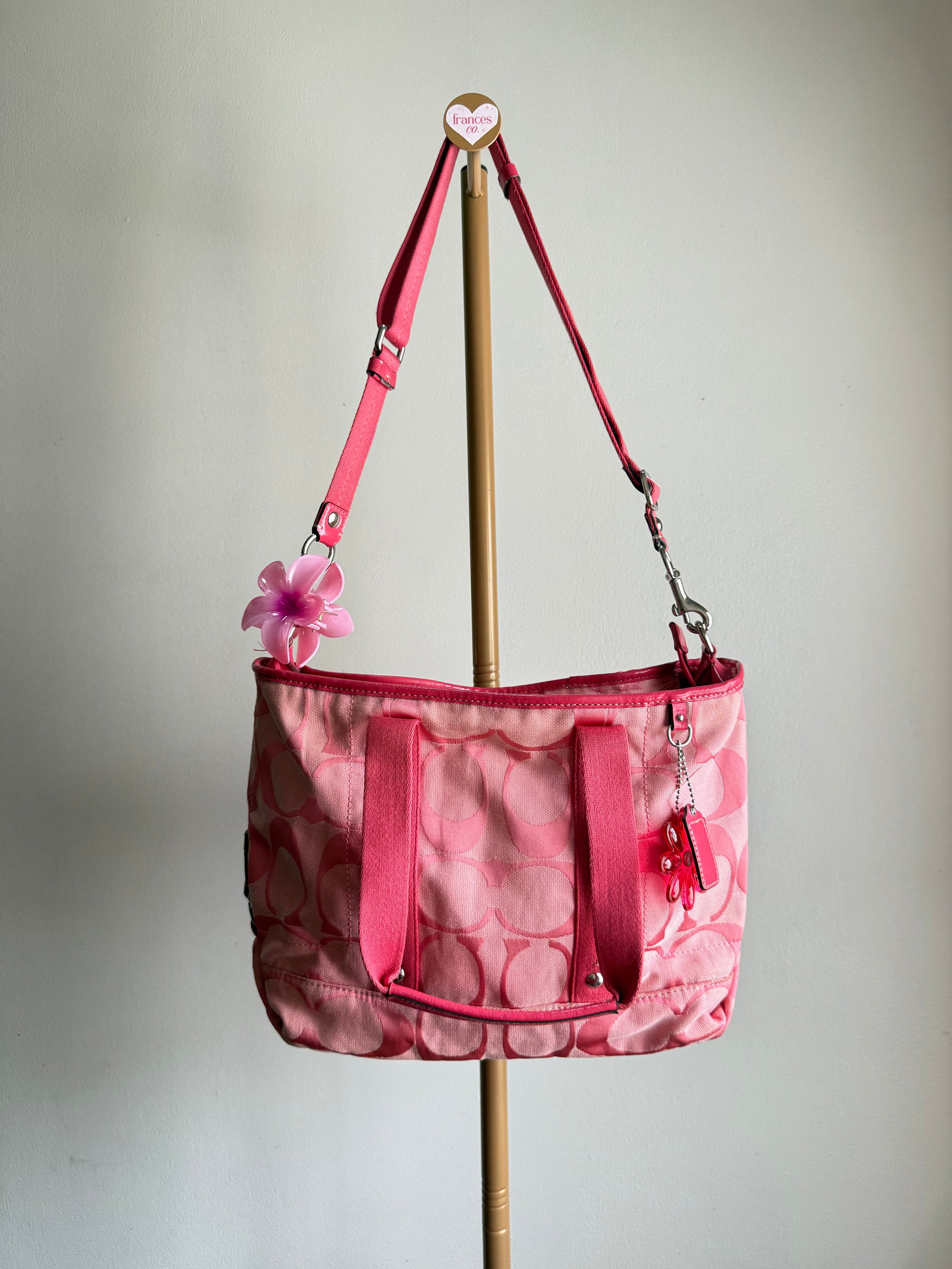 Coach Signature Soft Convertible Tote - Pink