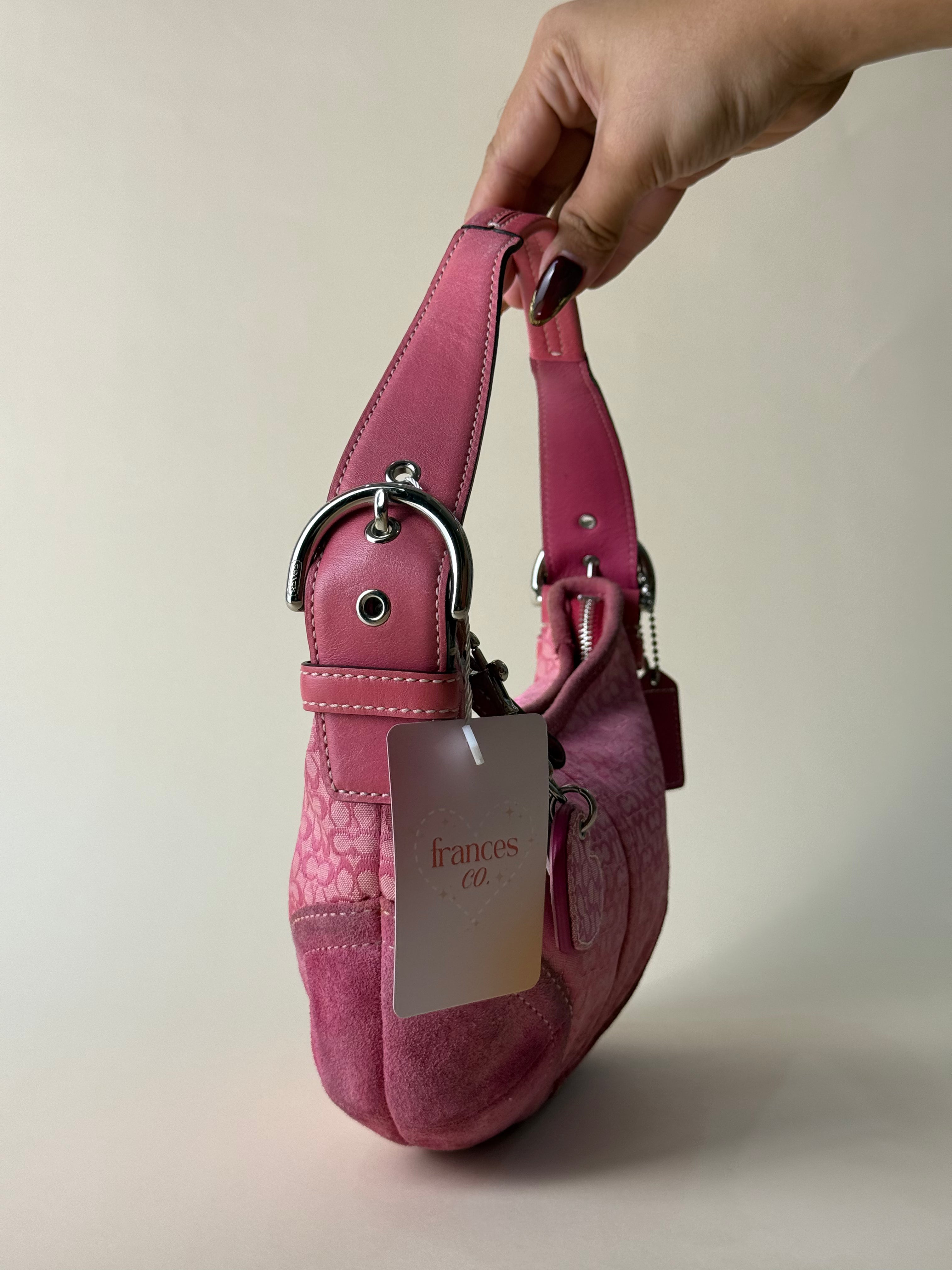 Coach Soho Signature Jacquard Demi Hobo  Bag - Pink
