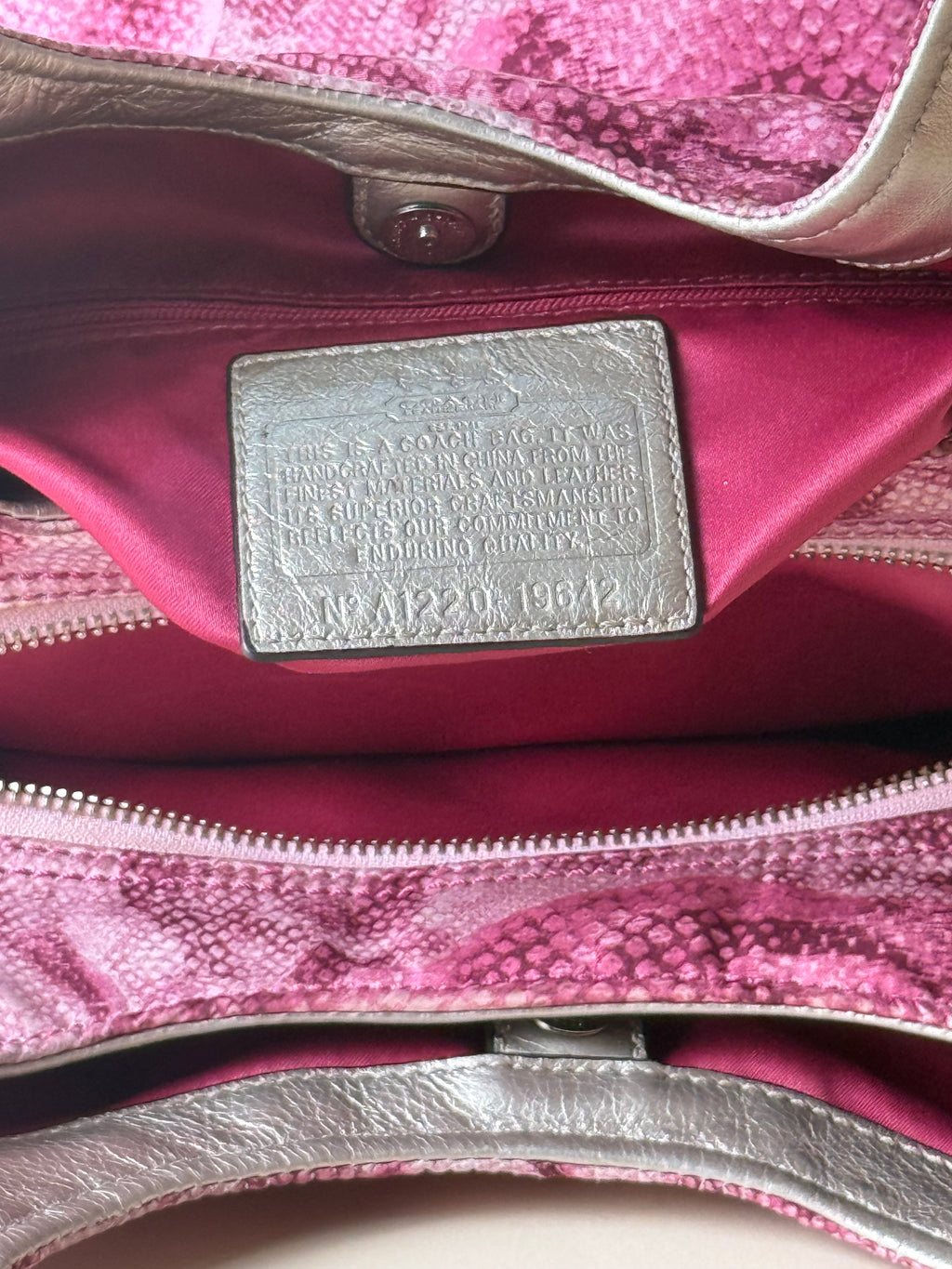 Coach Maggie Floral Python Print Shoulder Bag - Pink/Multi