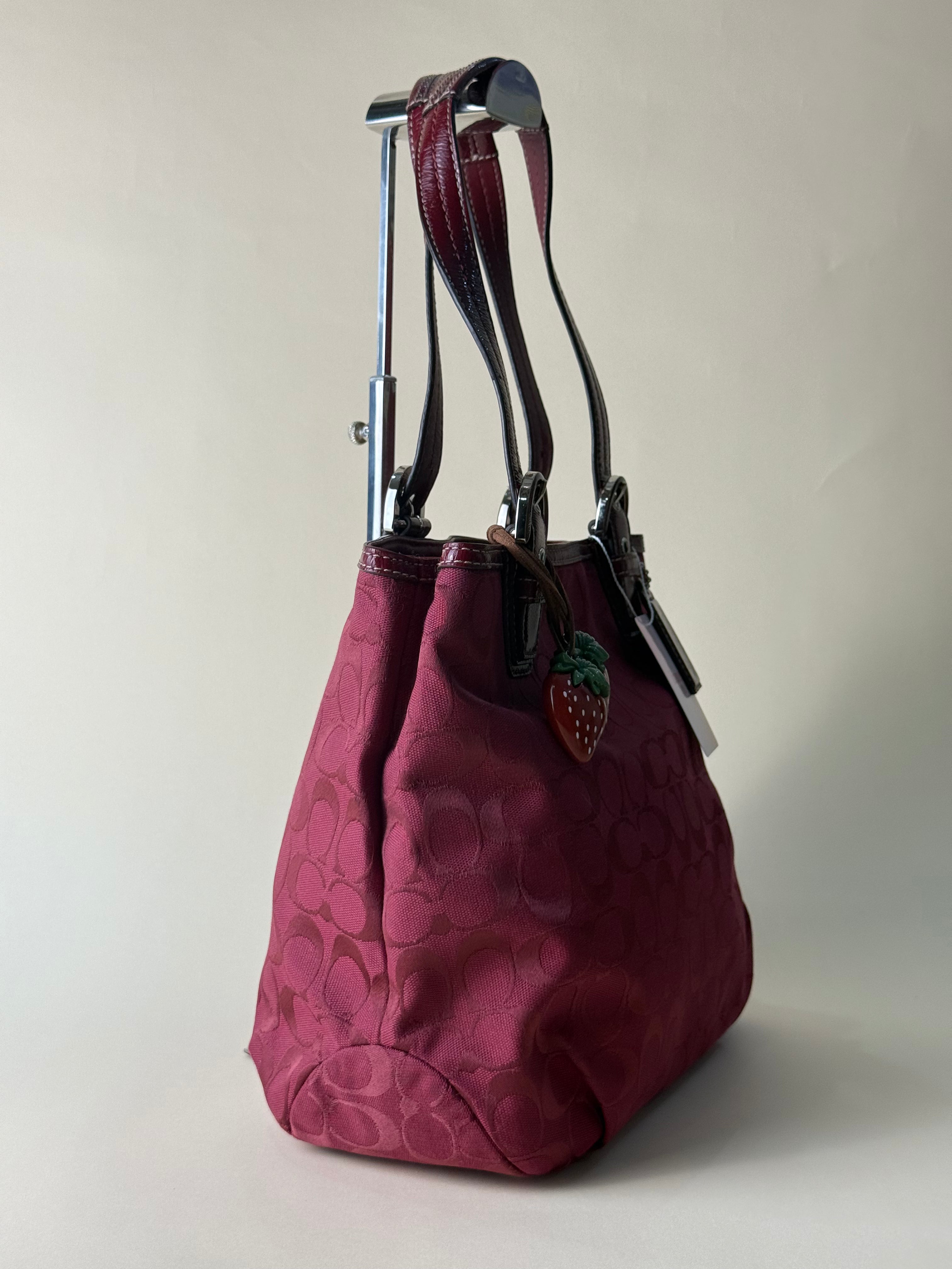 Coach Soho Signature Jacquard Tote Bag - Burgundy
