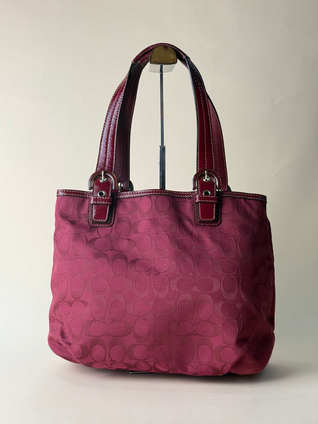Coach Soho Signature Jacquard Tote Bag - Burgundy
