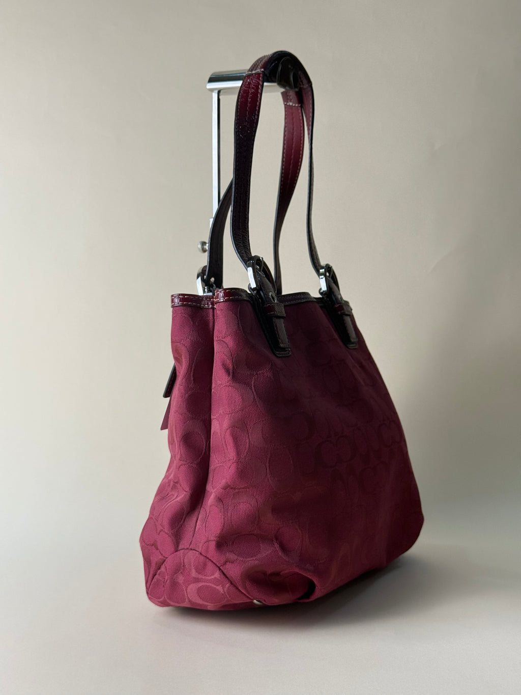 Coach Soho Signature Jacquard Tote Bag - Burgundy