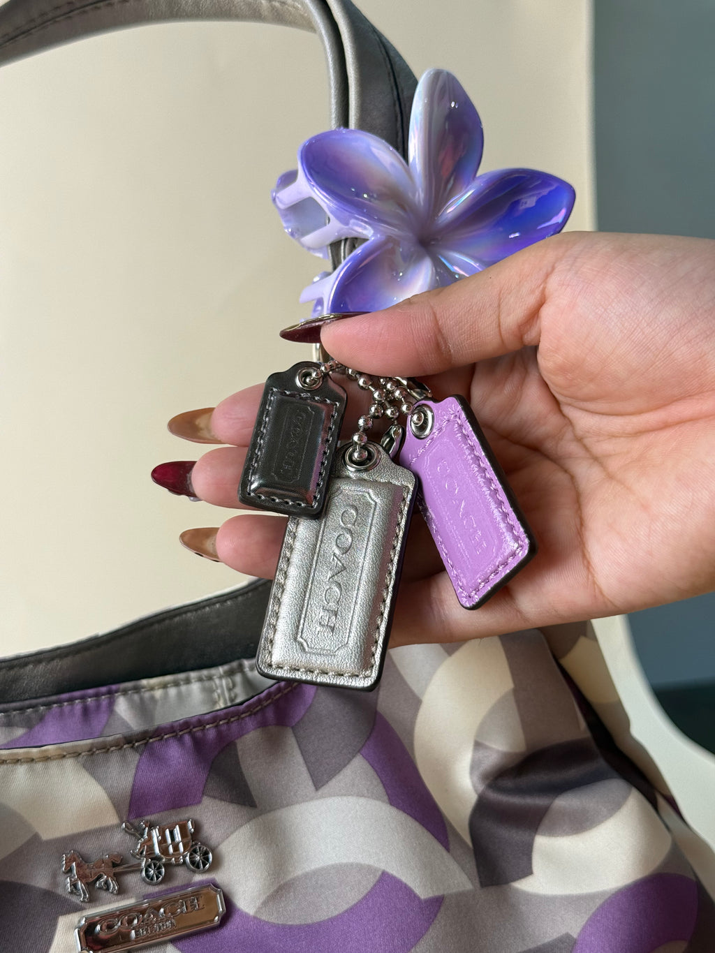 Coach Madison Sophia Nylon Bag - Purple Multicolor