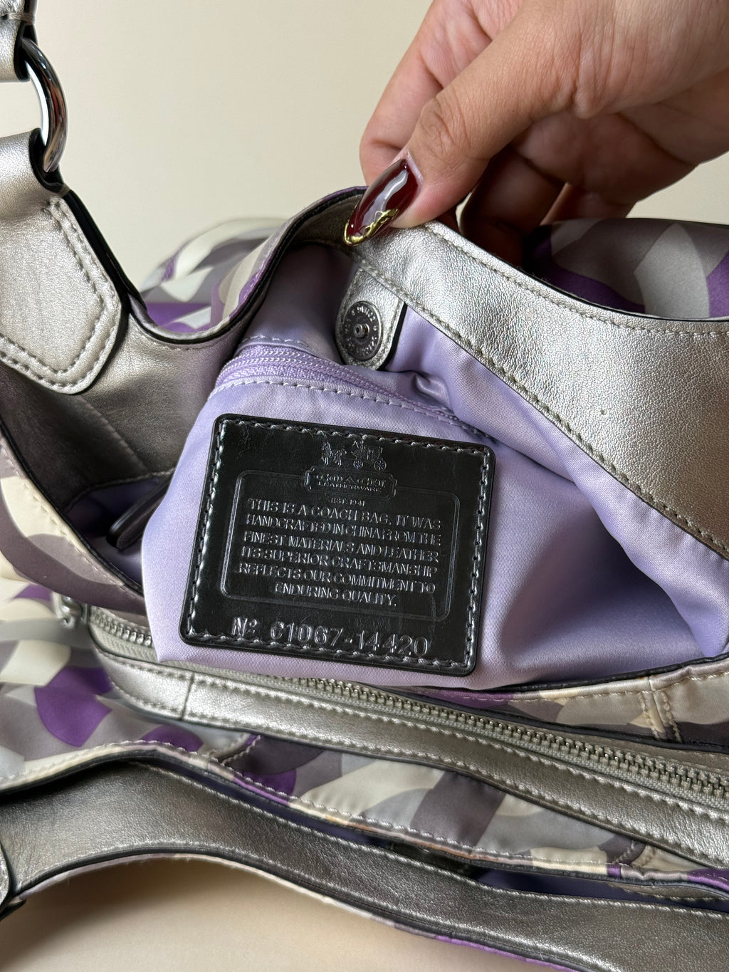 Coach Madison Sophia Nylon Bag - Purple Multicolor