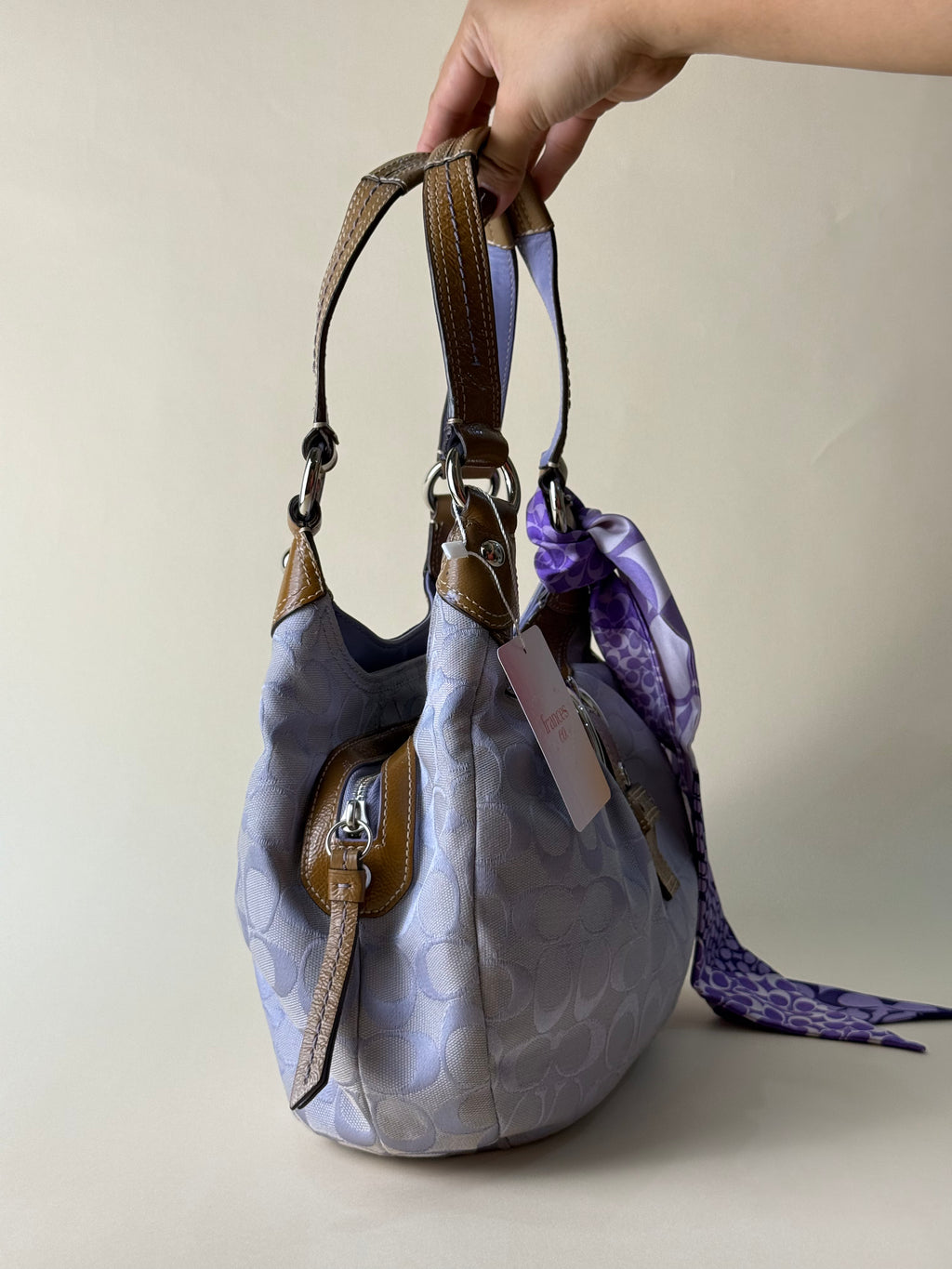 Coach Soho Lynn Mini Signature Bag - Lilac (with free twilly)