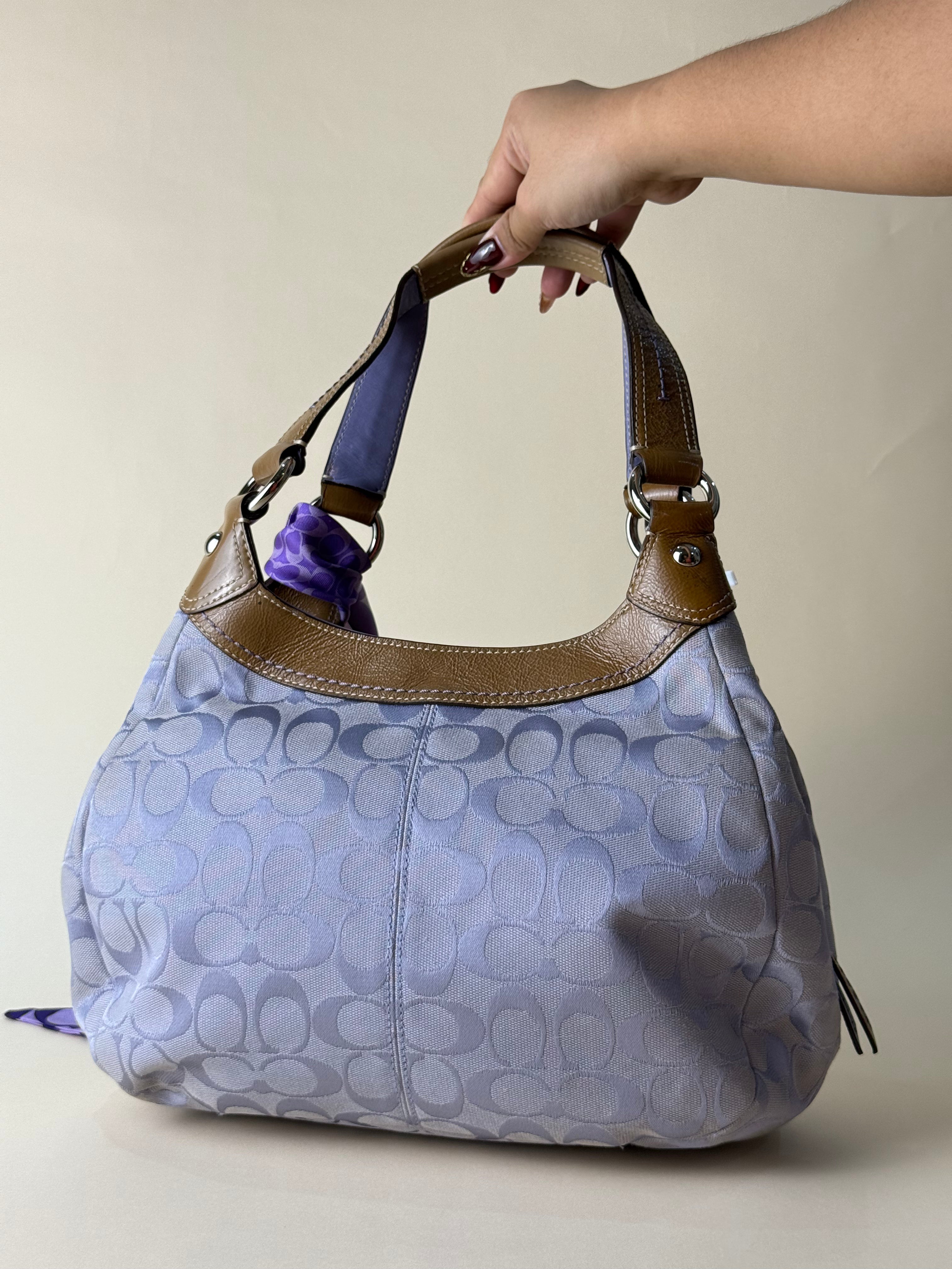 Coach Soho Lynn Mini Signature Bag - Lilac (with free twilly)