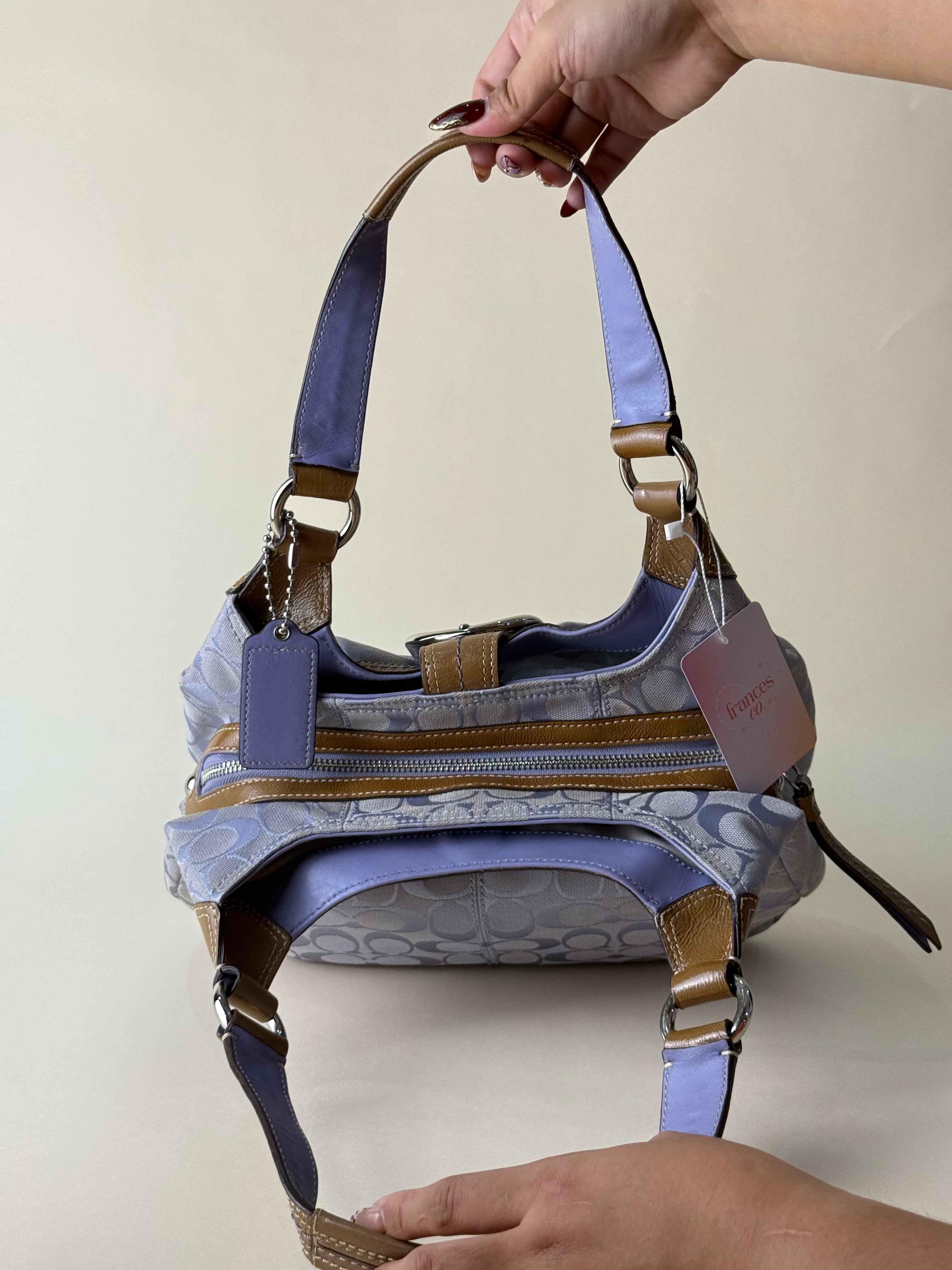 Coach Soho Lynn Mini Signature Bag - Lilac (with free twilly)