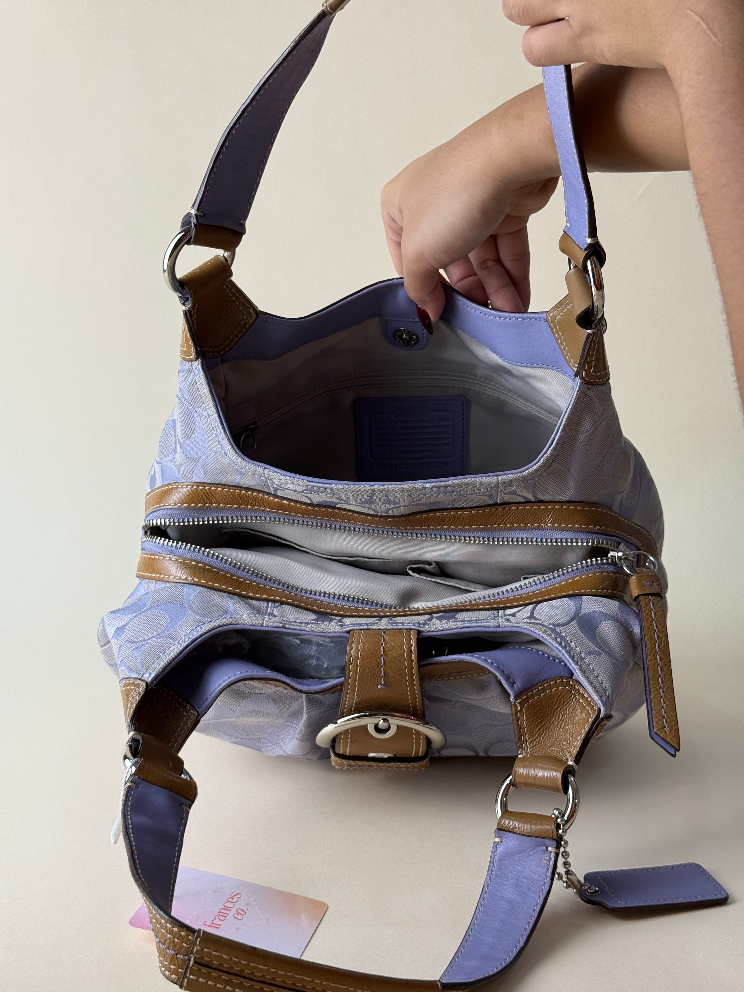 Coach Soho Lynn Mini Signature Bag - Lilac (with free twilly)