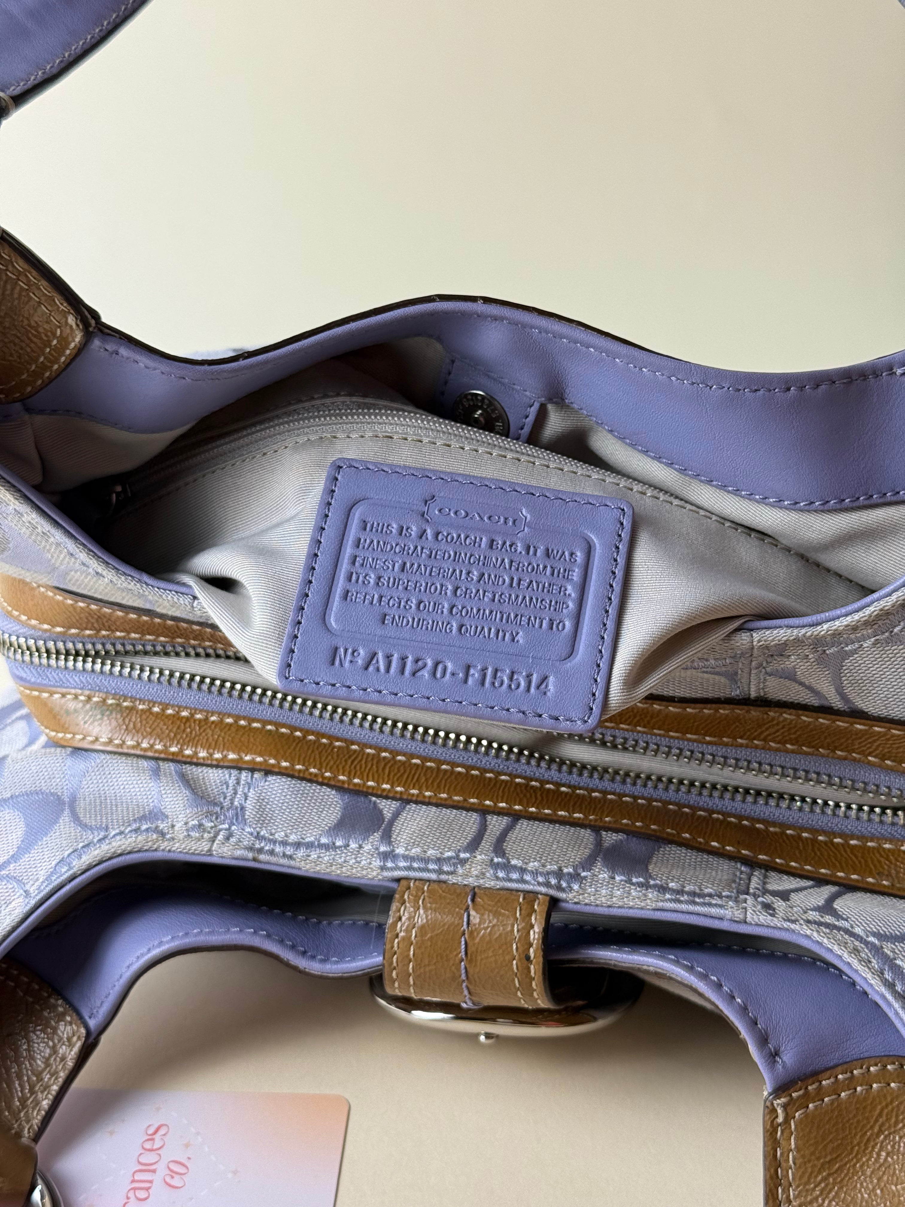 Coach Soho Lynn Mini Signature Bag - Lilac (with free twilly)