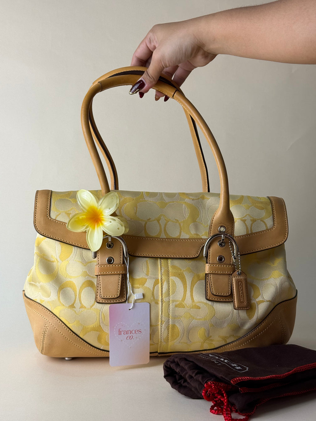 Coach Optic Signature Soho Flap Tote - Yellow