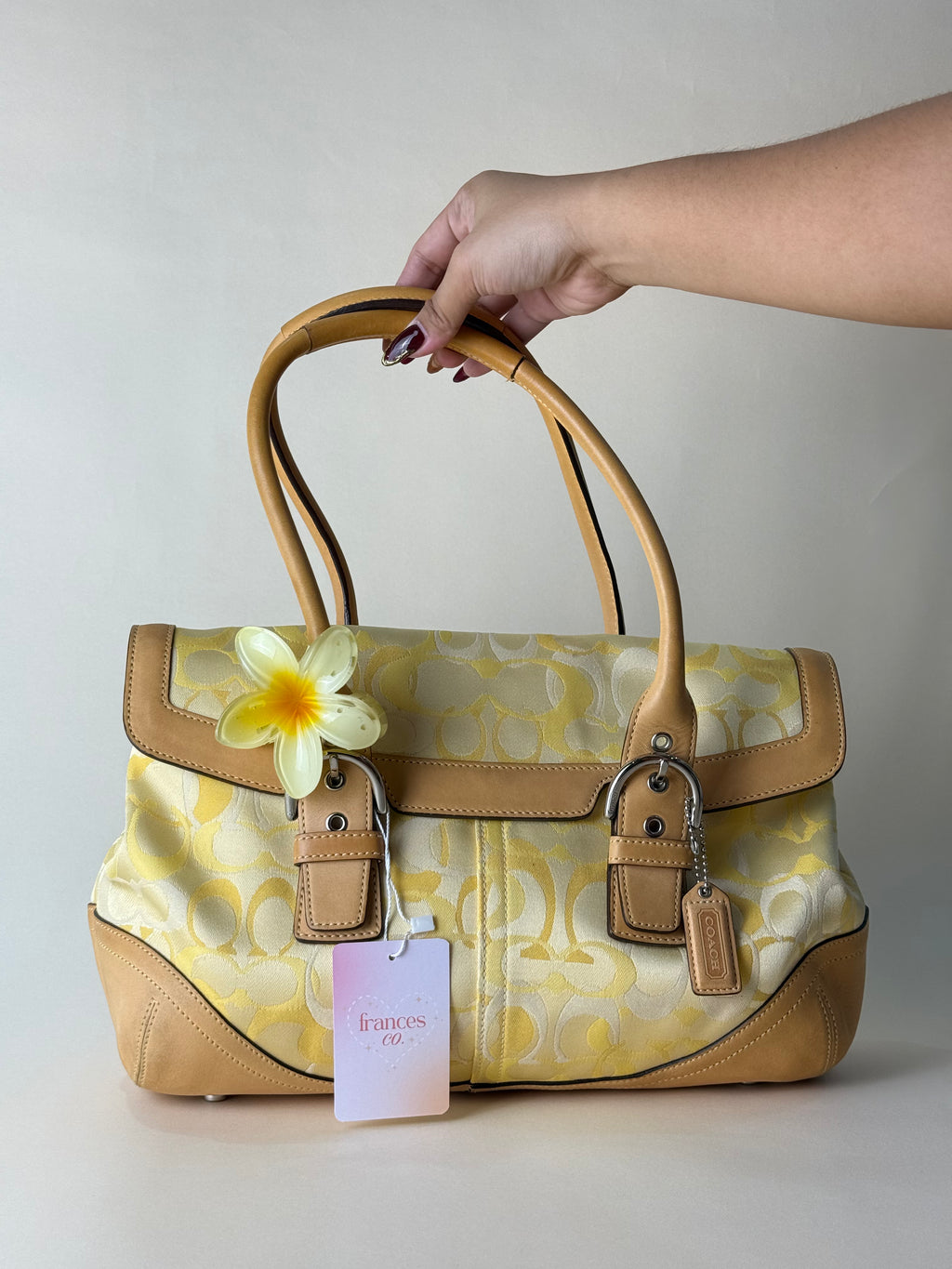 Coach Optic Signature Soho Flap Tote - Yellow