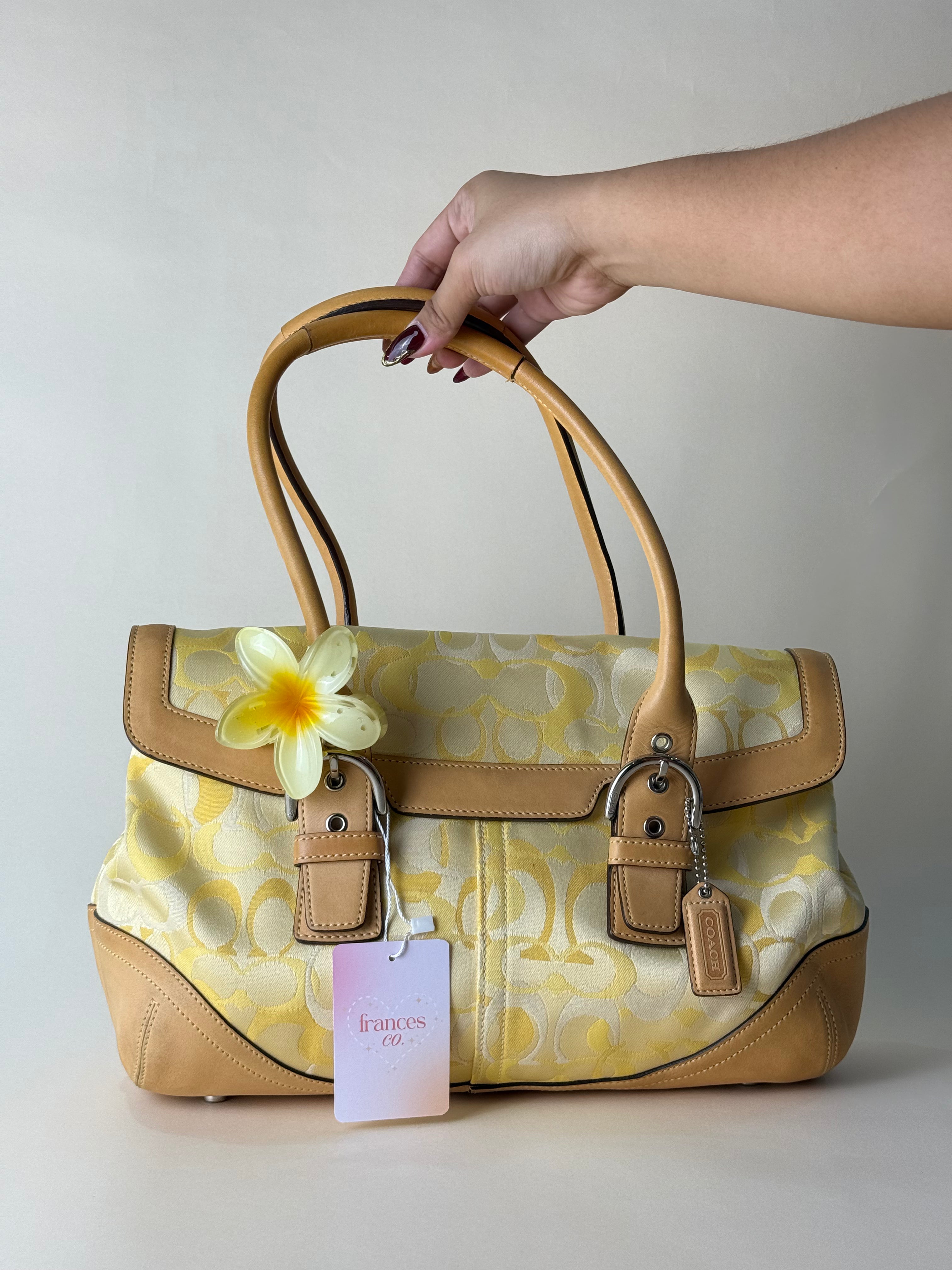 Coach Optic Signature Soho Flap Tote - Yellow