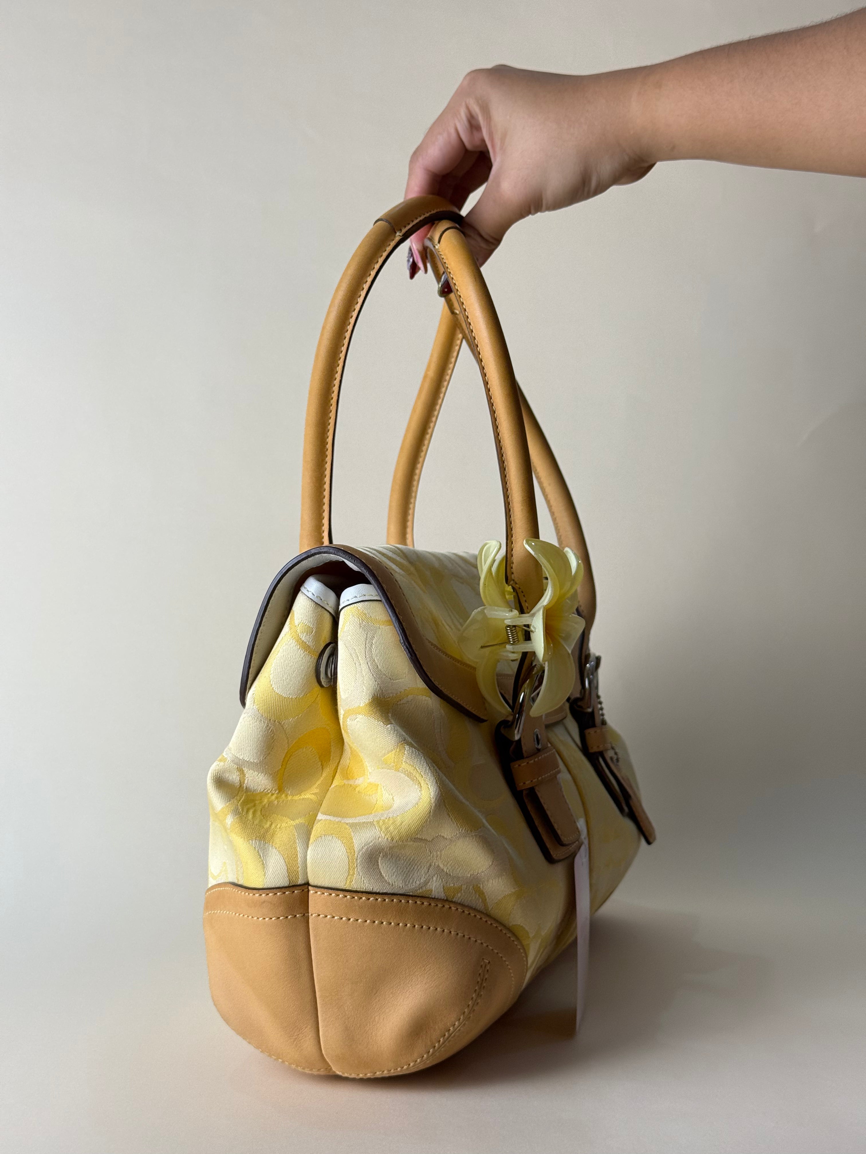 Coach Optic Signature Soho Flap Tote - Yellow