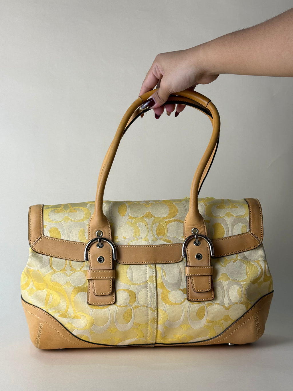 Coach Optic Signature Soho Flap Tote - Yellow