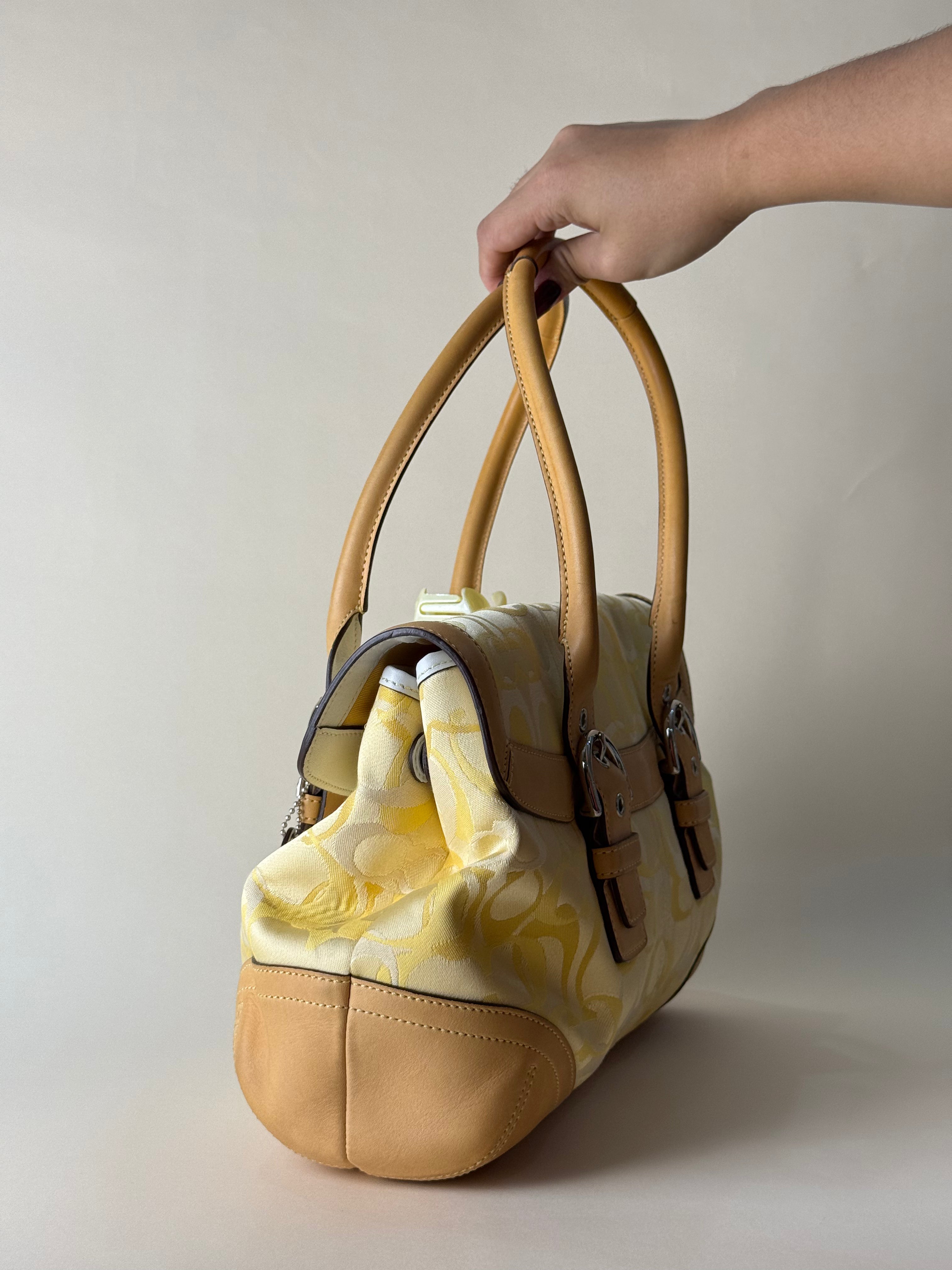 Coach Optic Signature Soho Flap Tote - Yellow