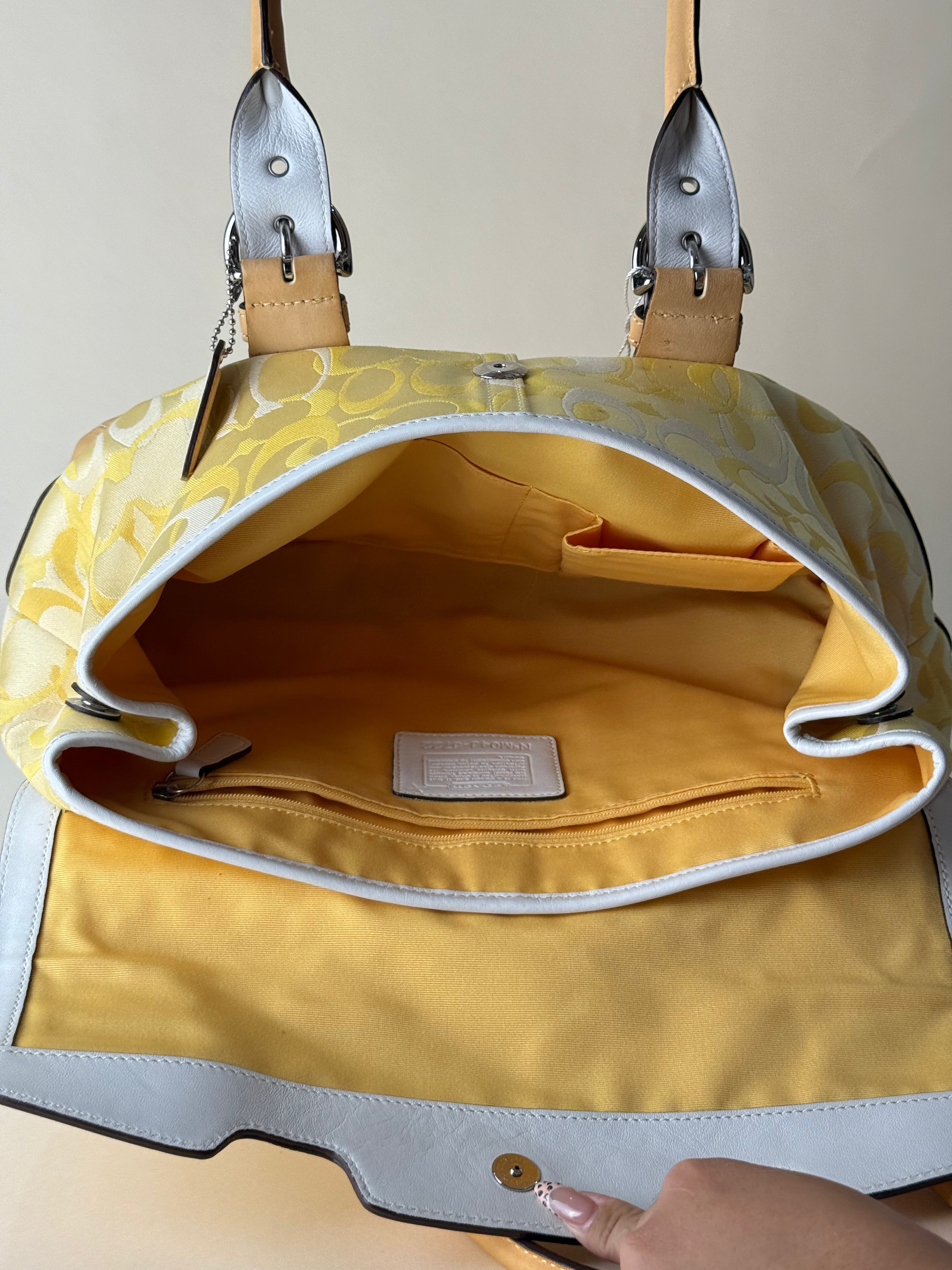 Coach Optic Signature Soho Flap Tote - Yellow