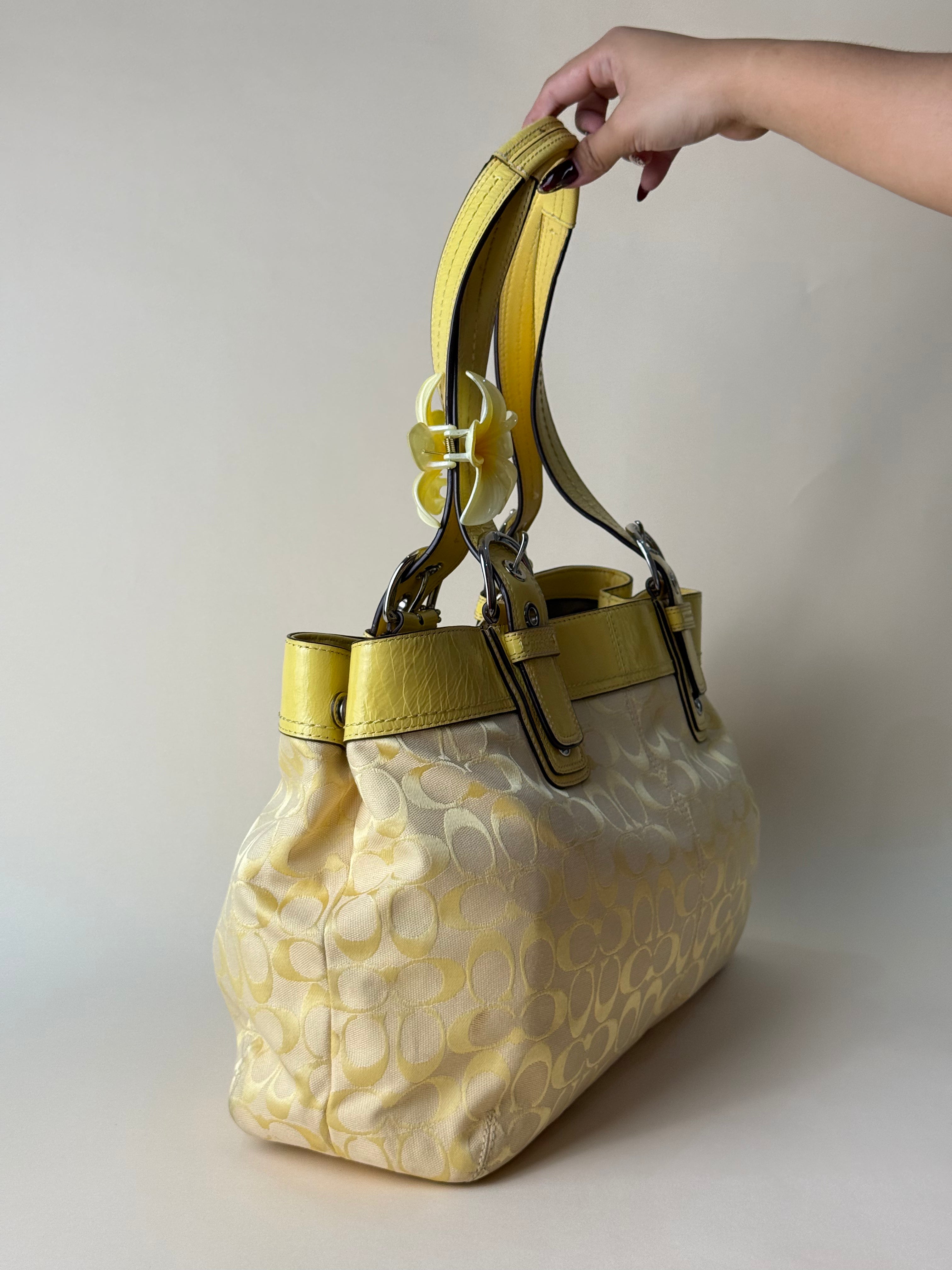 Coach Signature Soho Jacquard Tote - Yellow