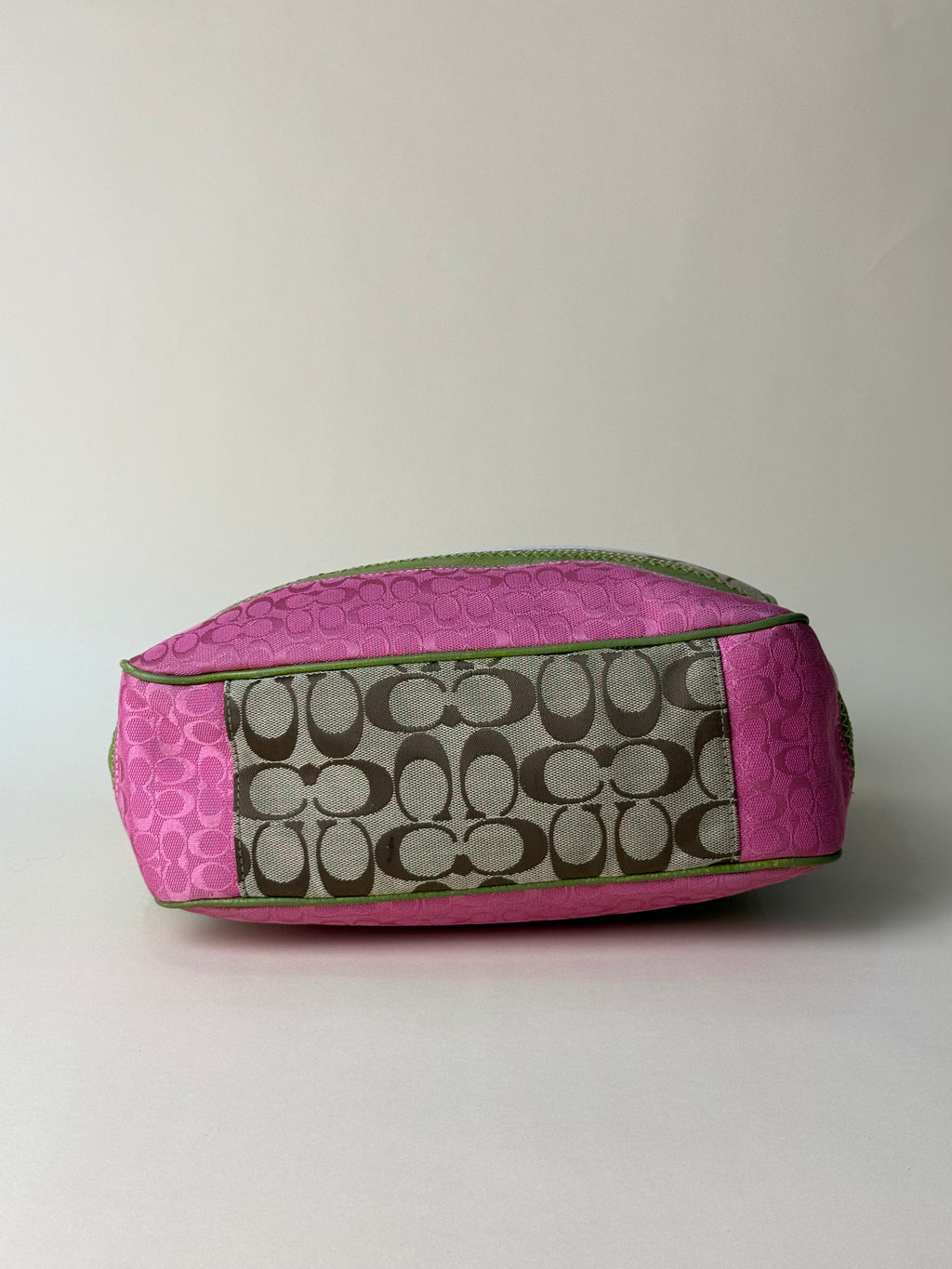Coach Hamptons Stripe Signature Tote - Pink/Green