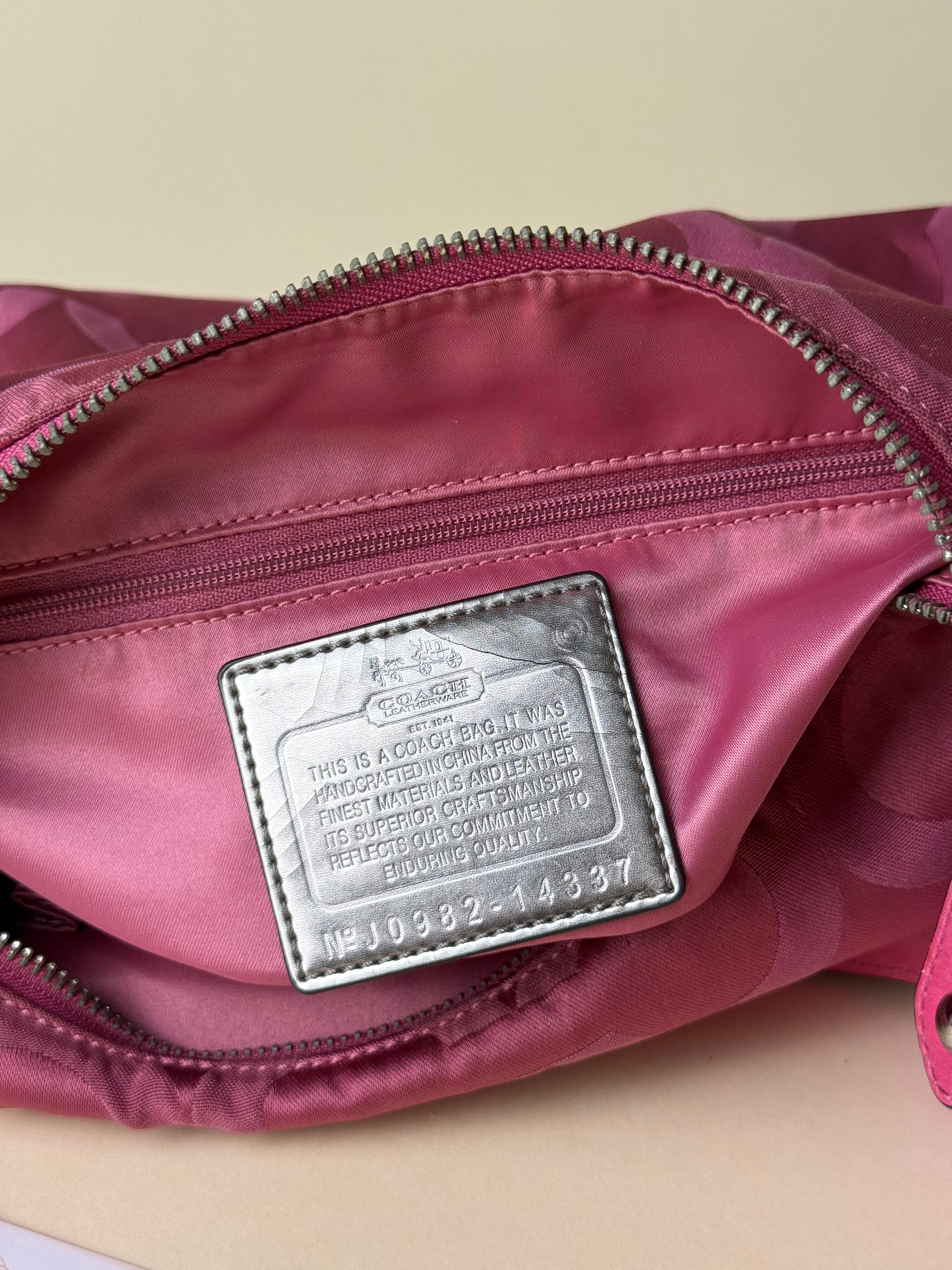 Coach Madison Op Art Signature Jacquard 2-Way Hobo Bag - Pink