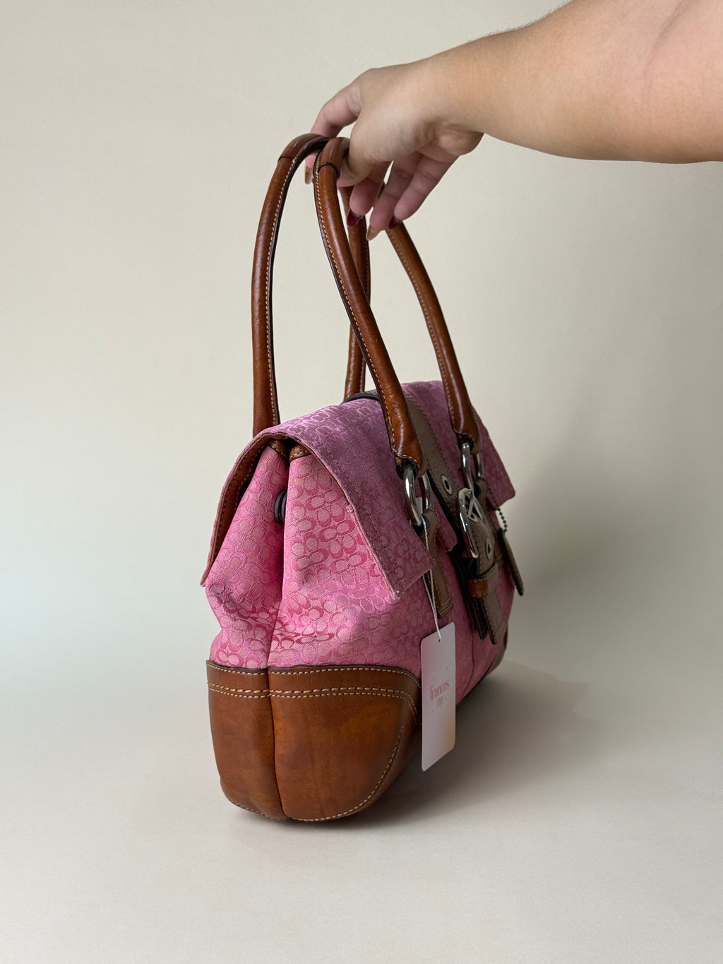 Coach Signature Soho Buckle Flap Satchel - Pink