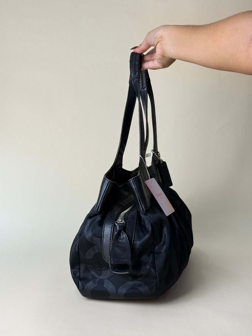 Coach Madison Op Art Glitter Lexi Hobo - Black