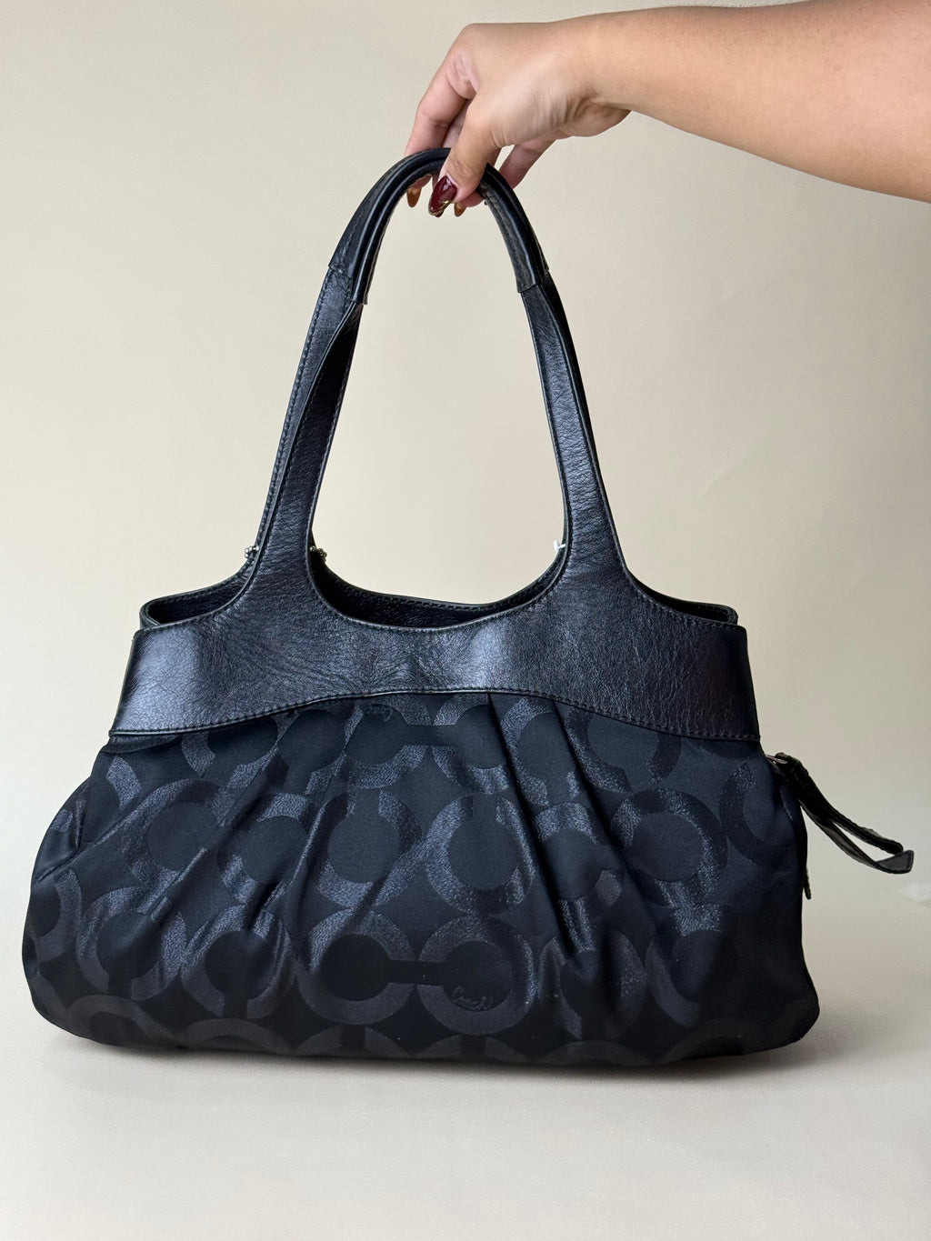 Coach Madison Op Art Glitter Lexi Hobo - Black