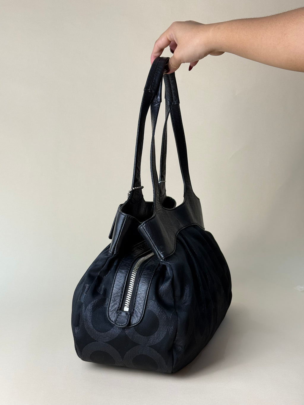Coach Madison Op Art Glitter Lexi Hobo - Black