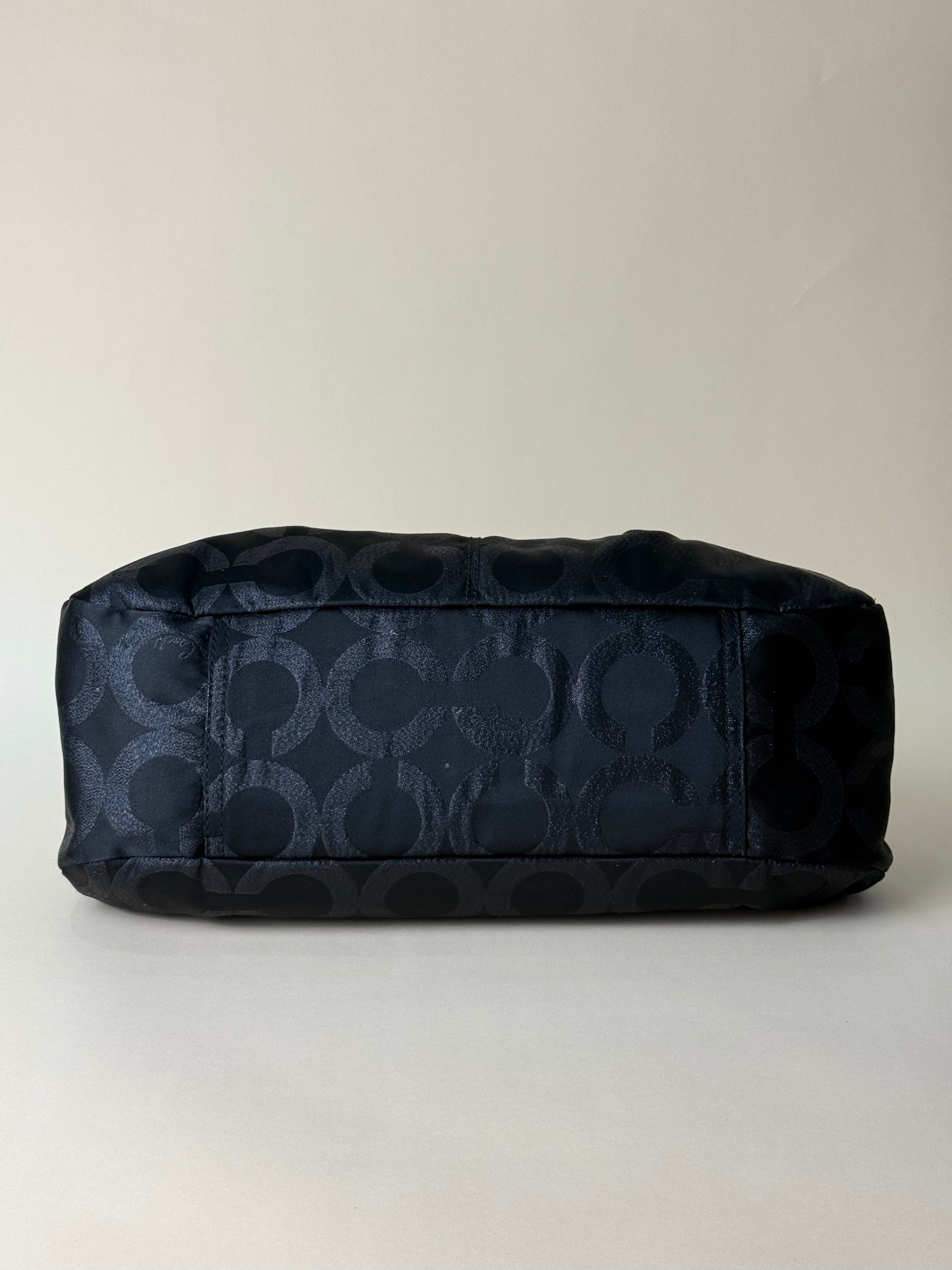 Coach Madison Op Art Glitter Lexi Hobo - Black