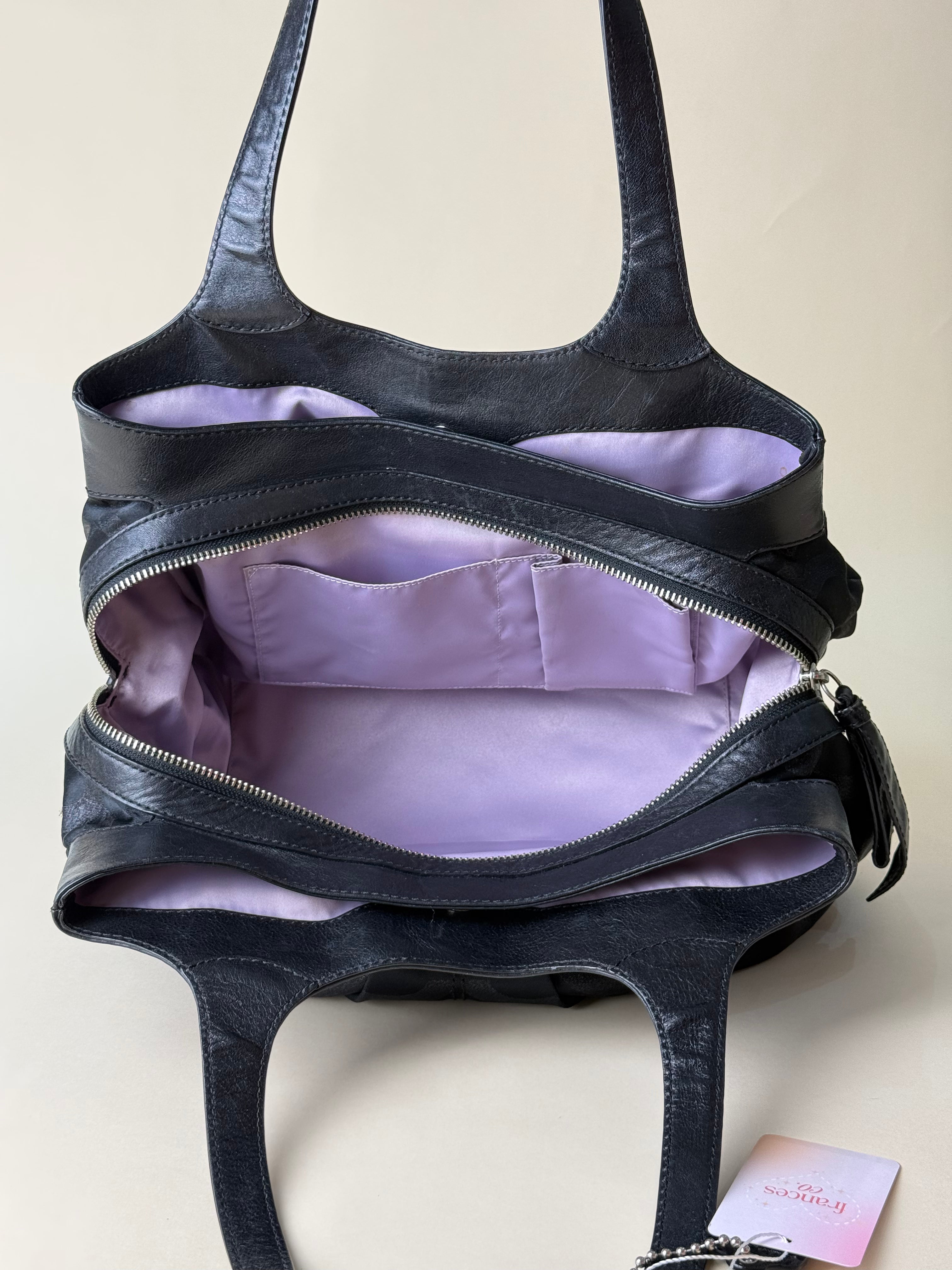 Coach Madison Op Art Glitter Lexi Hobo - Black