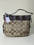 Coach Zoe Large Signature Shoulder Bag - Khaki/Brown