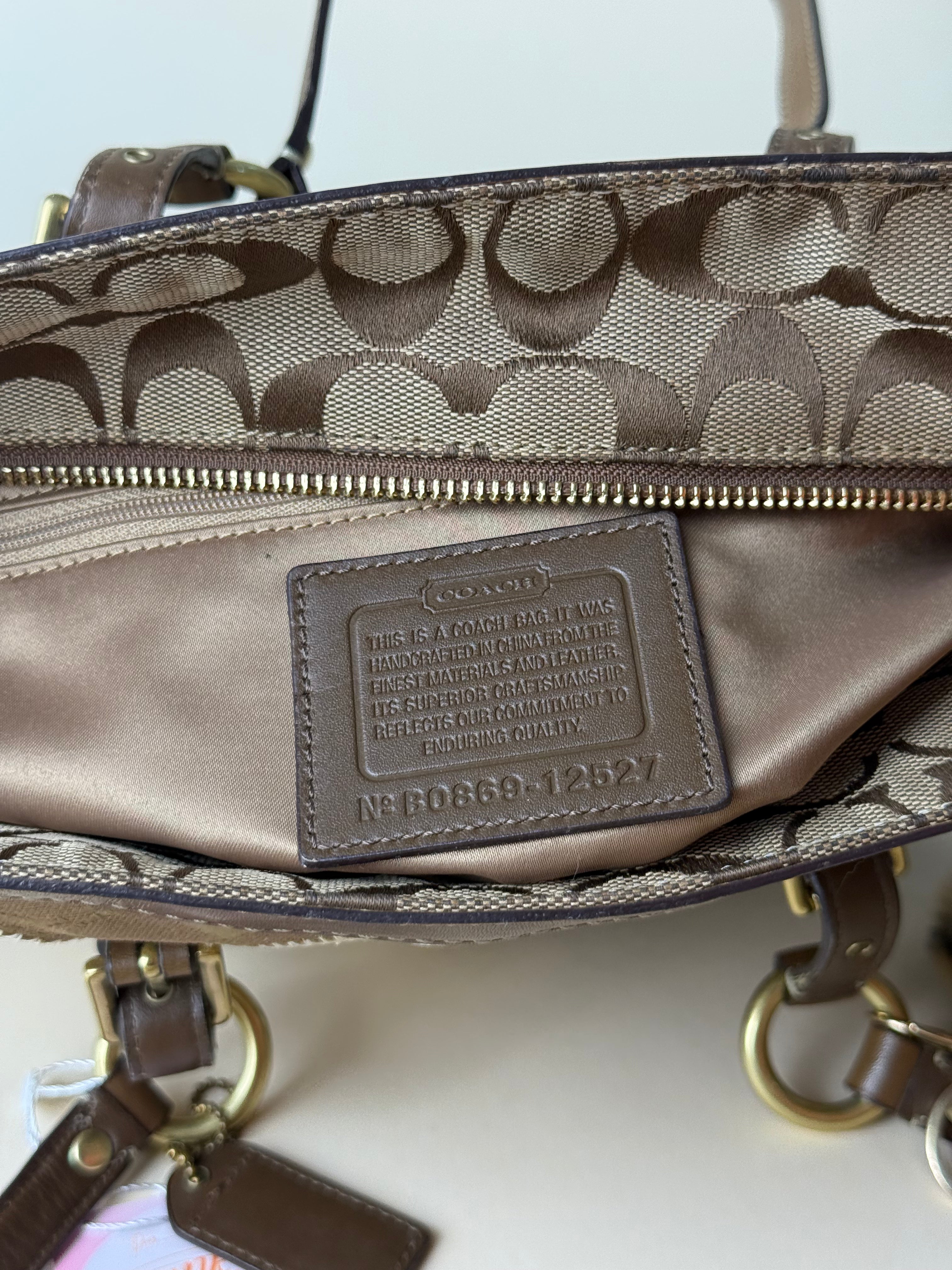 Coach Patchwork Signature Tote - Khaki/Brown Multi