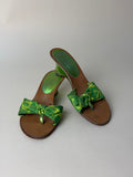 Coach Signature Bow Kitten Heel Sandals – Green
