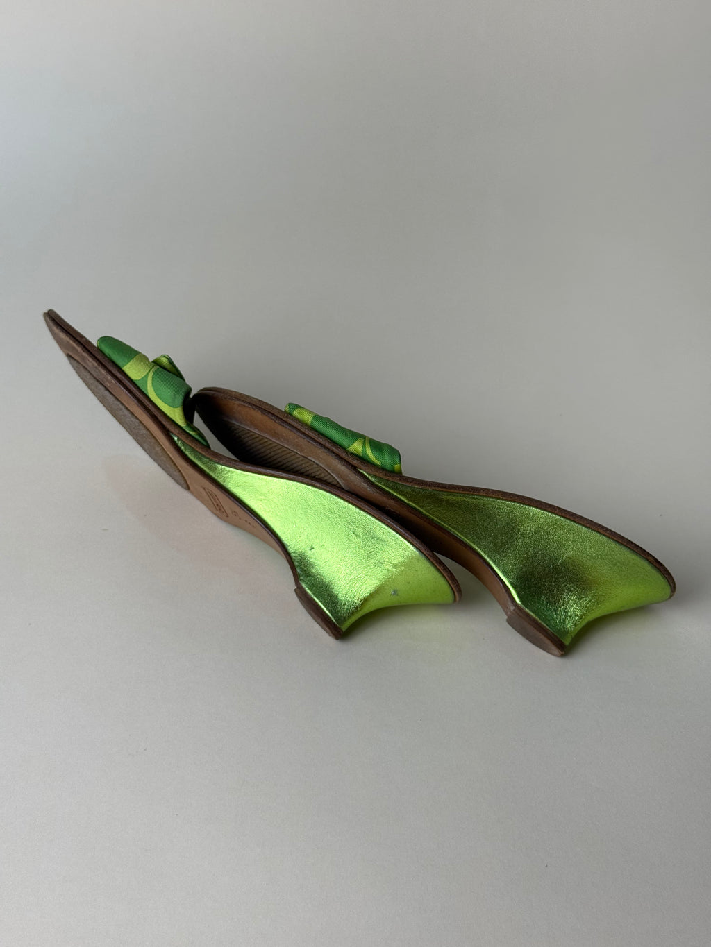 Coach Signature Bow Kitten Heel Sandals – Green