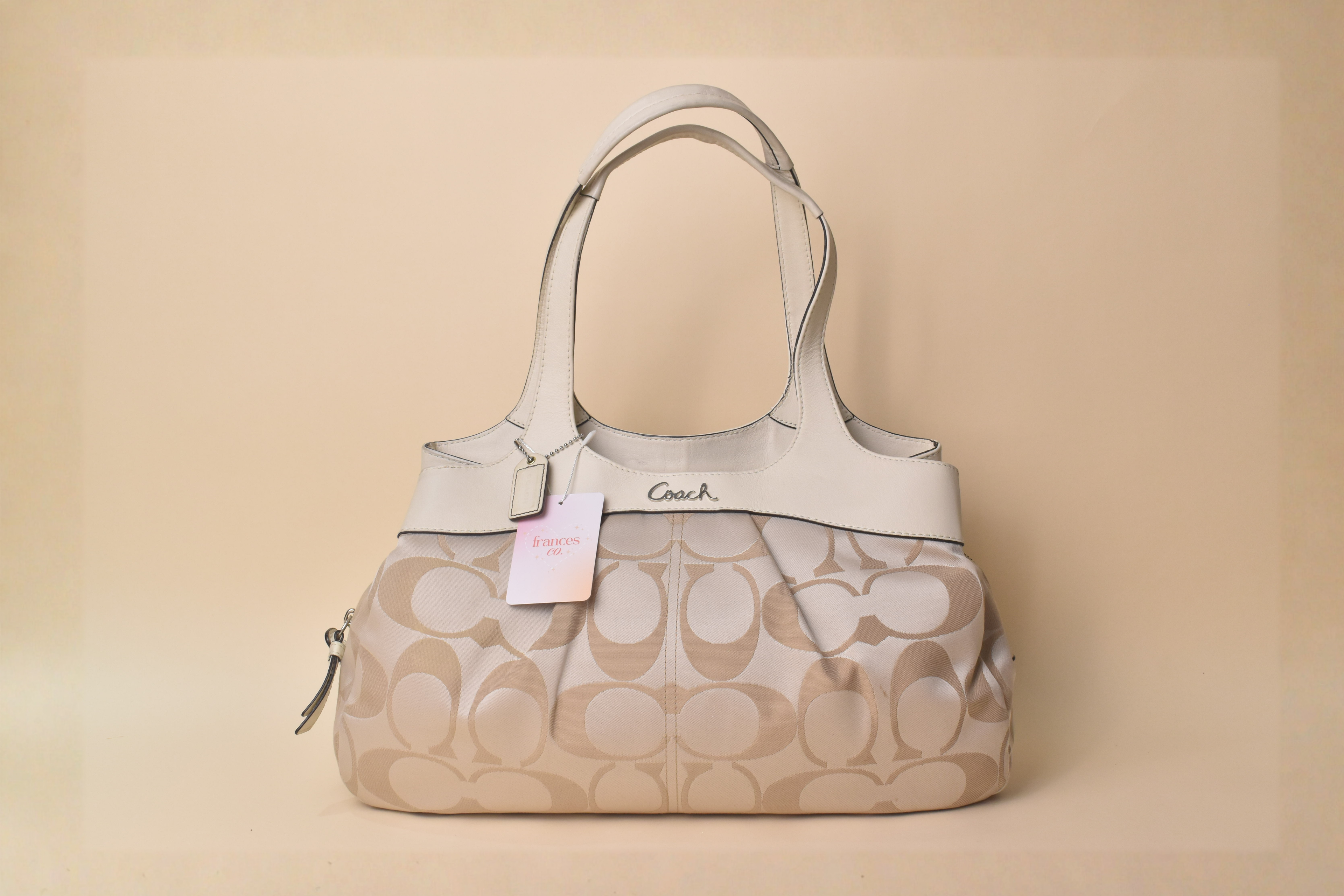 Coach Lexi Signature Hobo Satchel – Ivory/Champagne